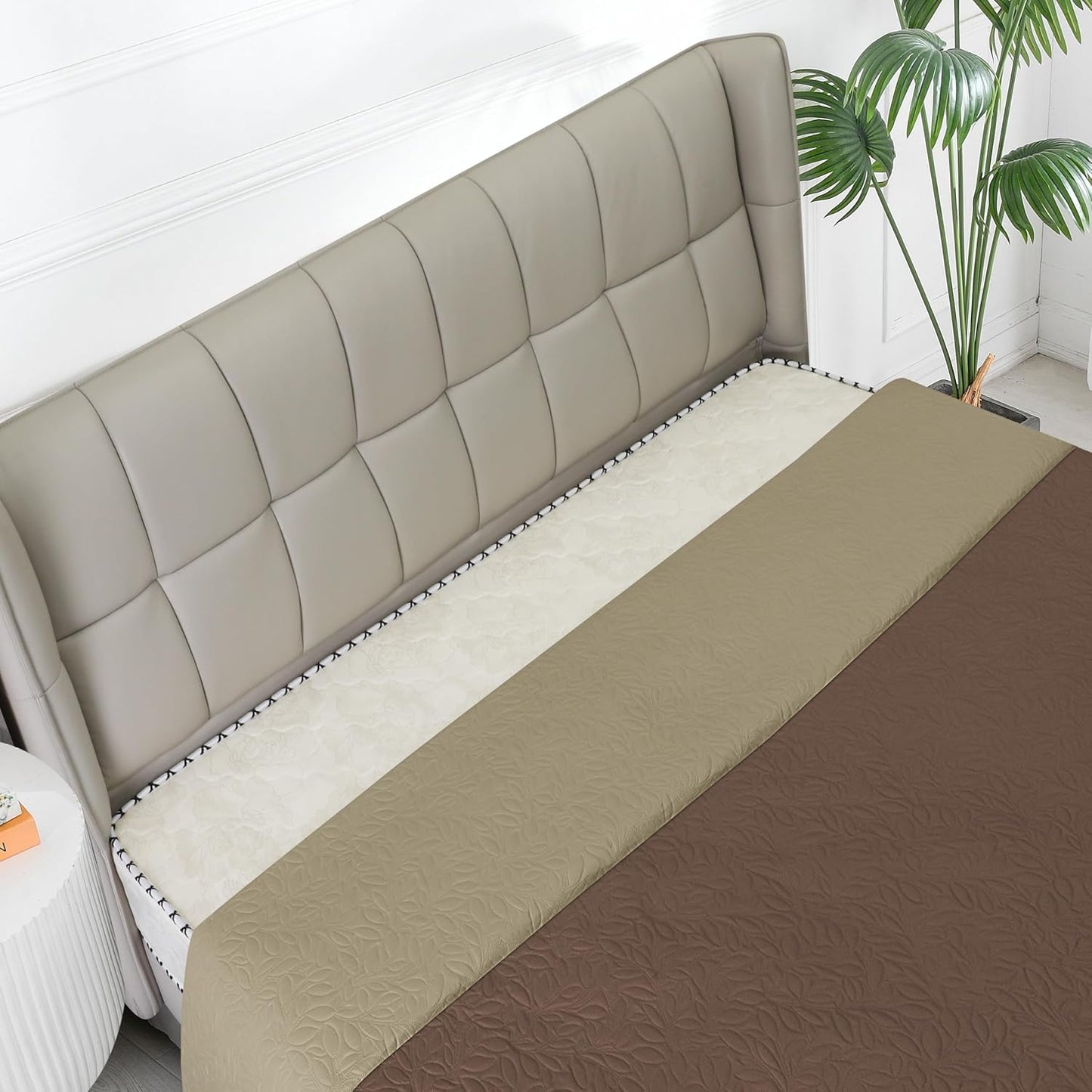 Easy-Going Waterproof Dog Bed Cover Reversible Leak Proof Pet Blanket Replacement Mat for Furniture Washable Couch Cover Sofa Cover for Dogs Cat(52x86 Inch, Brown/Beige)