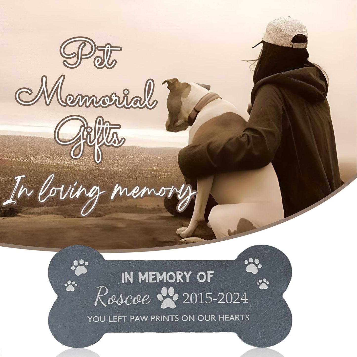 Pet Memorial Gift, Pet Memorial Stone, Dog Memorial Gifts for Loss of Dog, Pet Loss Sympathy Gift, Pet Remembrance Gifts, in Memory of Dog Cat - in Memory of Pet Bone