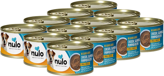 Nulo Grain-Free Small Breed Wet Canned Puppy & Dog Food, Chicken, Salmon, and Pumpkin, 2.8 Ounce, 12 Cans