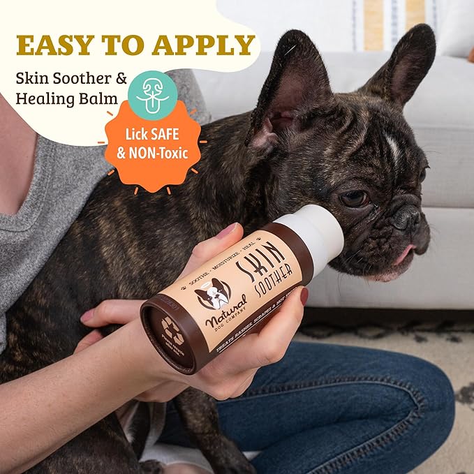Natural Dog Company Skin Soother Balm for Dogs – 2oz Stick, All Natural Hot Spot & Rash Relief – Organic Itchy Skin Soothing Moisturizer for Dry, Red, Crusty Skin – Lick-Safe Dog Balm, Made in USA