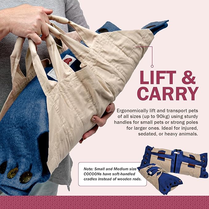 Cocoon® - Eco-Friendly Pet Burial & Cremation Ceremony Kit (Premium Wool) - Casket for Dogs and Cats (Choose Size & Color) (Small, Indigo)