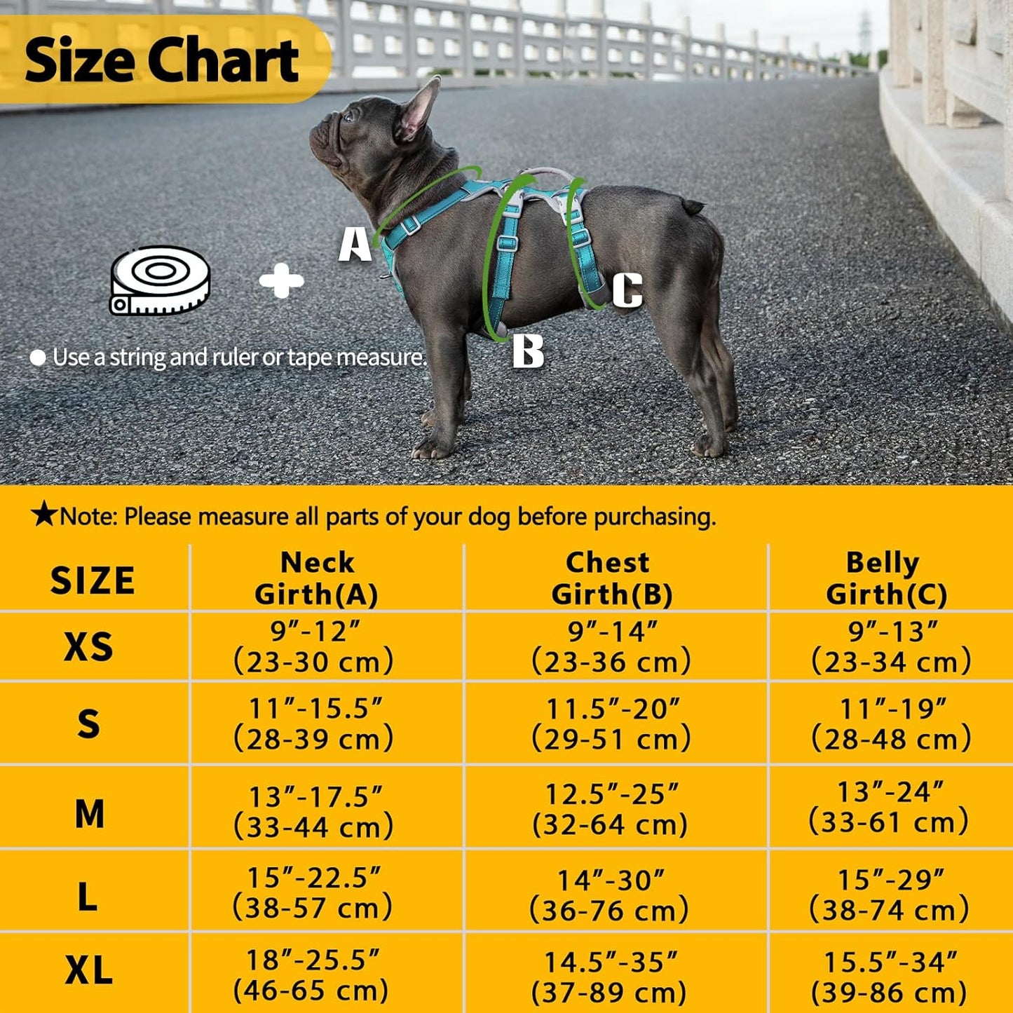 Huntboo Escape Proof Dog Harness, No Pull Reflective Harness with Lift Handle, Adjustable Pet Vest with Front and Back Leash Clips for Small Medium Large Dogs Walking Hiking Training (Teal,XL)