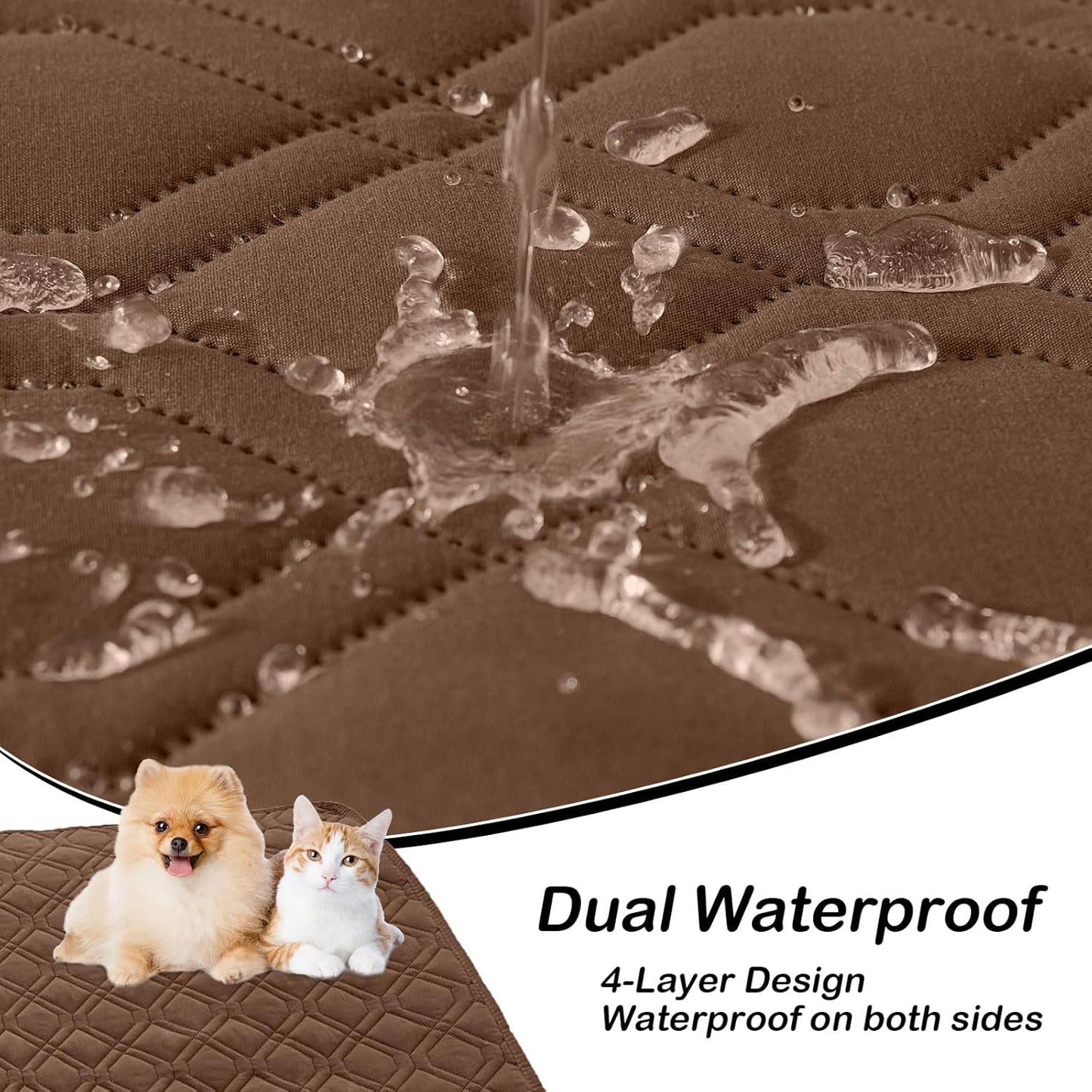 hyha Waterproof Dog Bed Blanket, Soft Pet Blankets, Waterproof Couch Cover for Dogs, Reversible Sofa Covers Washable for Furniture (40x50 Inch, Chocolate/Brown)