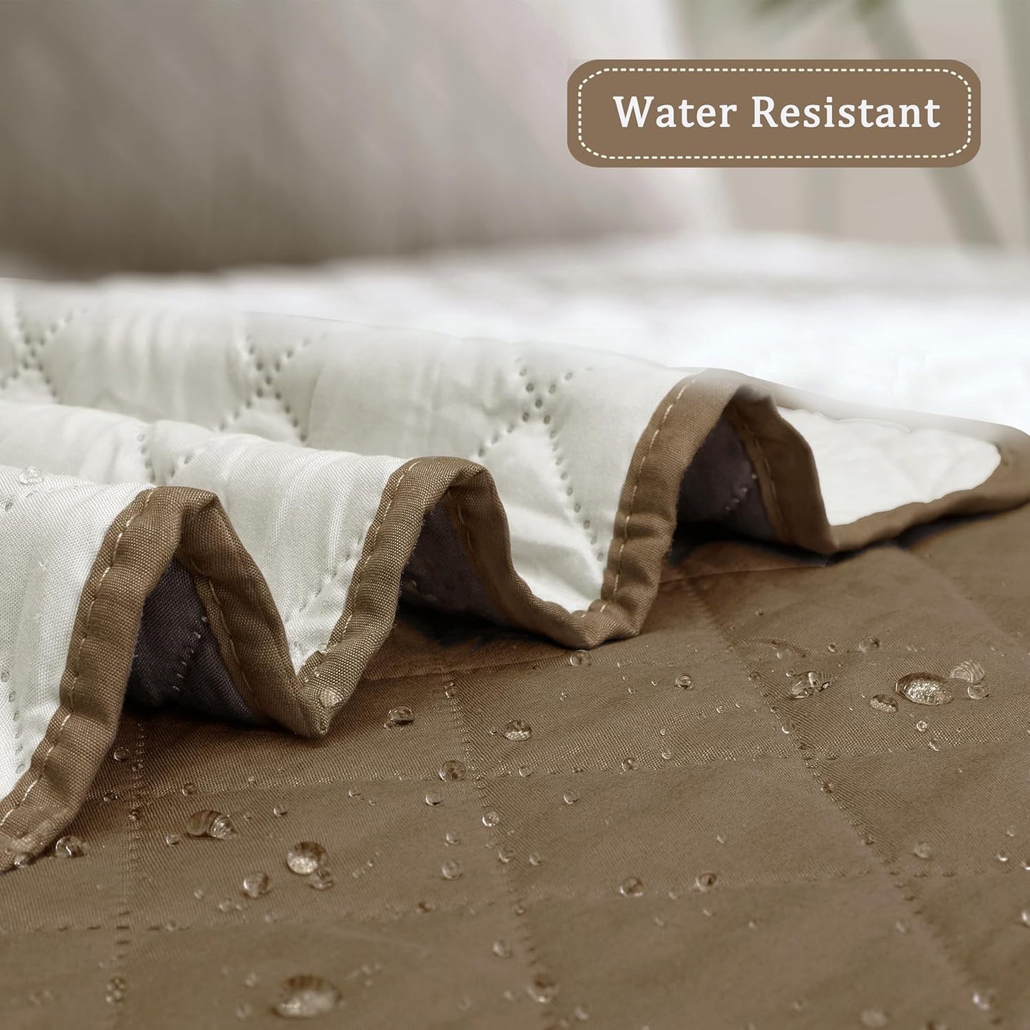 Easy-Going Reversible Chair Cover Washable Sofa Cover for Dogs Water Resistant Couch Slipcover Furniture Protector Cover with Adjustable Straps for Pets (Chair 30 in, Camel/Ivory)