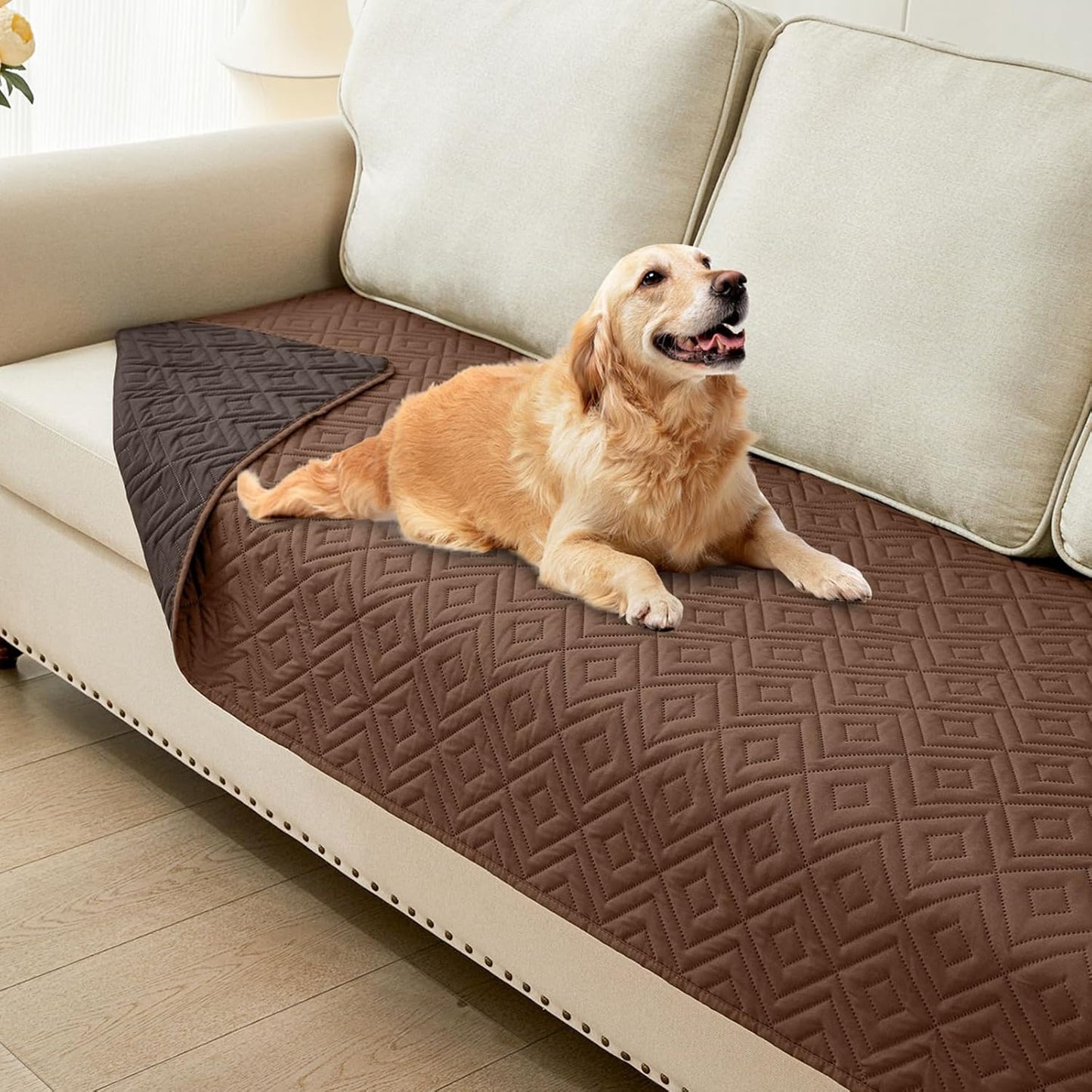 hyha Waterproof Dog Blanket, Soft Pet Bed Blankets, Waterproof Sofa Couch Cover for Dogs Washable, Reversible Pet Couch Covers for Sofa Furniture (30x70 Inch, Brown/Chocolate)
