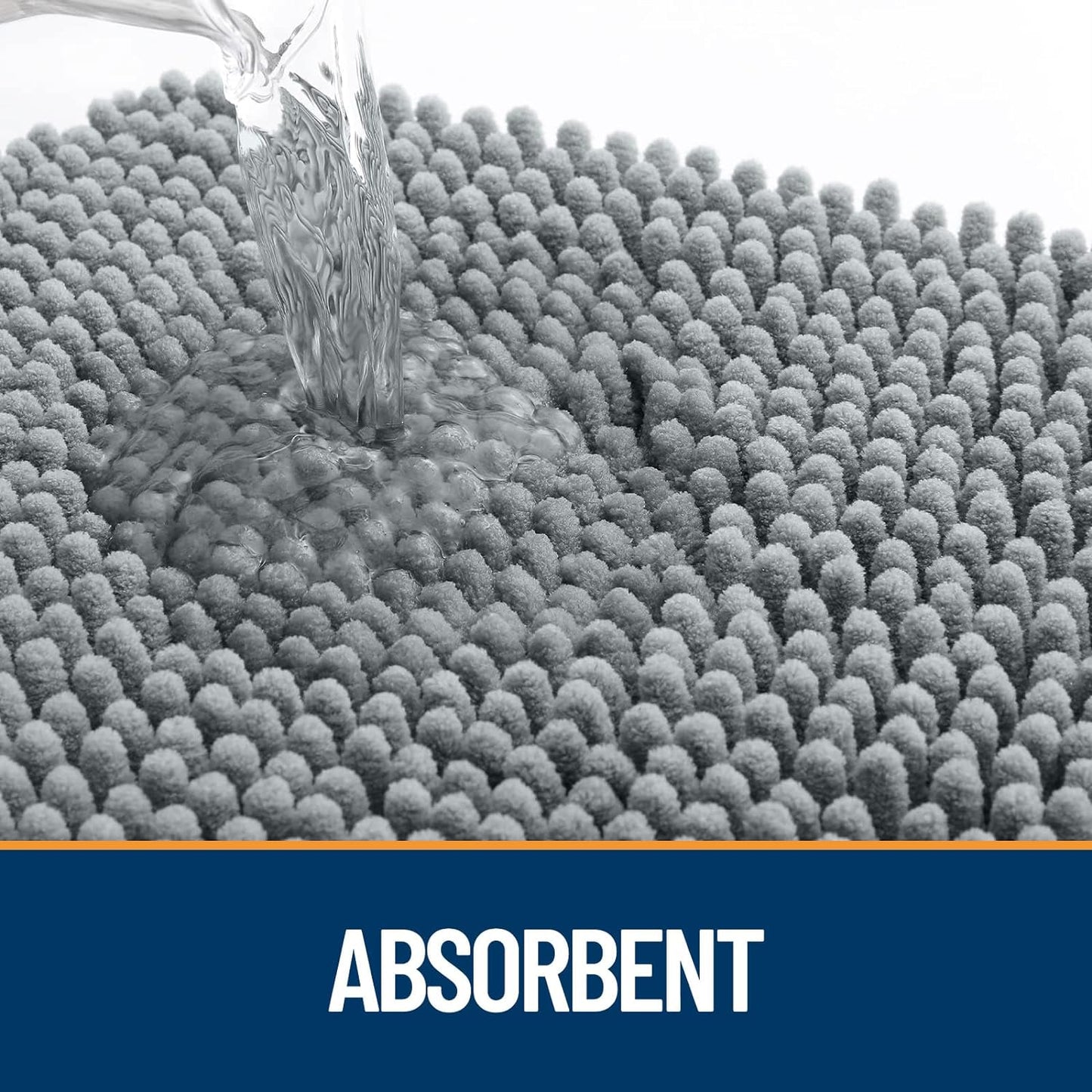 OLANLY Dog Door Mat for Muddy Paws 44x24, Absorbs Moisture and Dirt, Absorbent Non-Slip Washable Doormat, Quick Dry Chenille Mud Mat for Dogs, Entry Indoor Entryway Carpet for Inside Floor, Grey