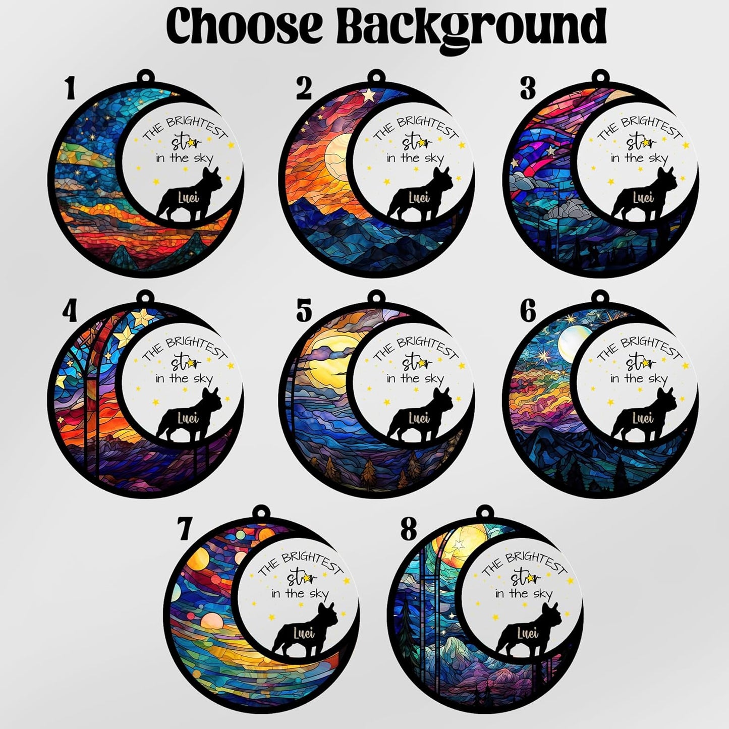 Custom Dog Memorial Suncatcher, Personalized Name Breeds, Pet Ornament Window Car Hanging, Sympathy Gift for Loss of Pet, Bereavement Keepsake Remembrance Gifts for Dog Lovers