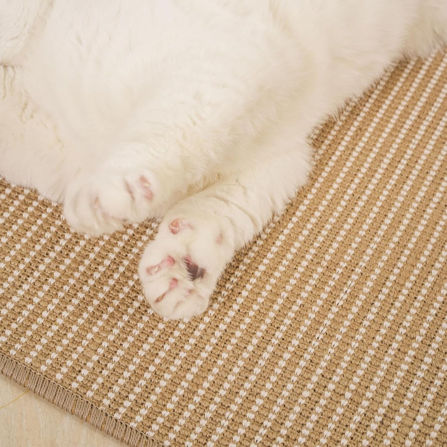 Cat Scratching Pad [32 x 20 Inch] FOOPOMARY Scratcher Mat with Soft Cotton and Natural Sisal Blend for Indoor Cats, Protects Furniture from Scratching, Versatile Placement for Sofas and Favorite Spots