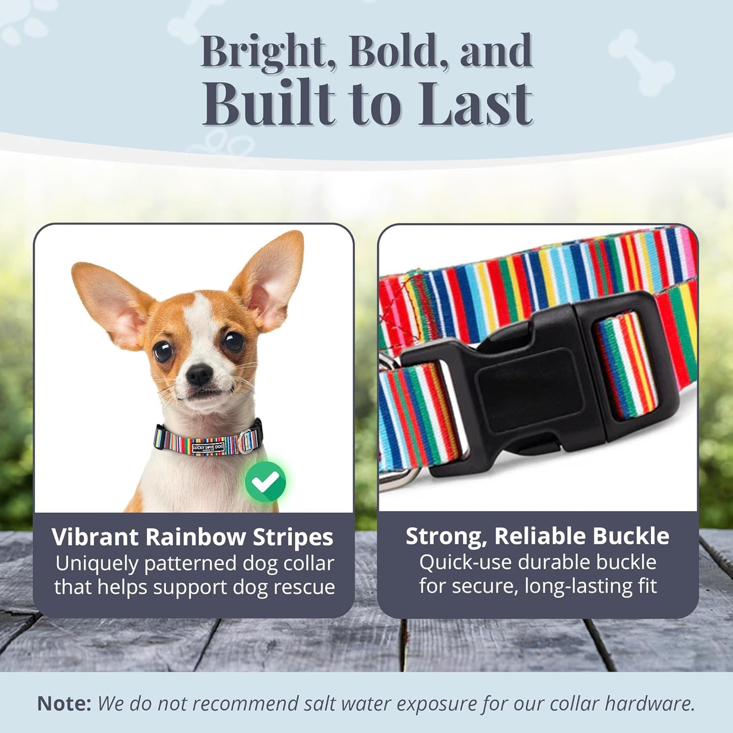 Lucky Love Dog - Adjustable Dog Collar with Easy Click Buckle for Small to Large Ones, Durable, & Comfortable for Male & Female Dogs, Pet Collar for Puppies & Adult Dogs - Hippie, XS