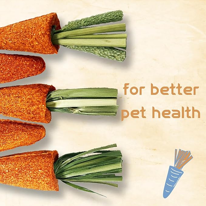 Timothy Grass Carrot Pet Teething Snacks Supplement Small Pet Hamster, Guinea Pig, Rabbit, Chinchilla Food Vitamins Oral & Gastrointestinal Health 7pcs