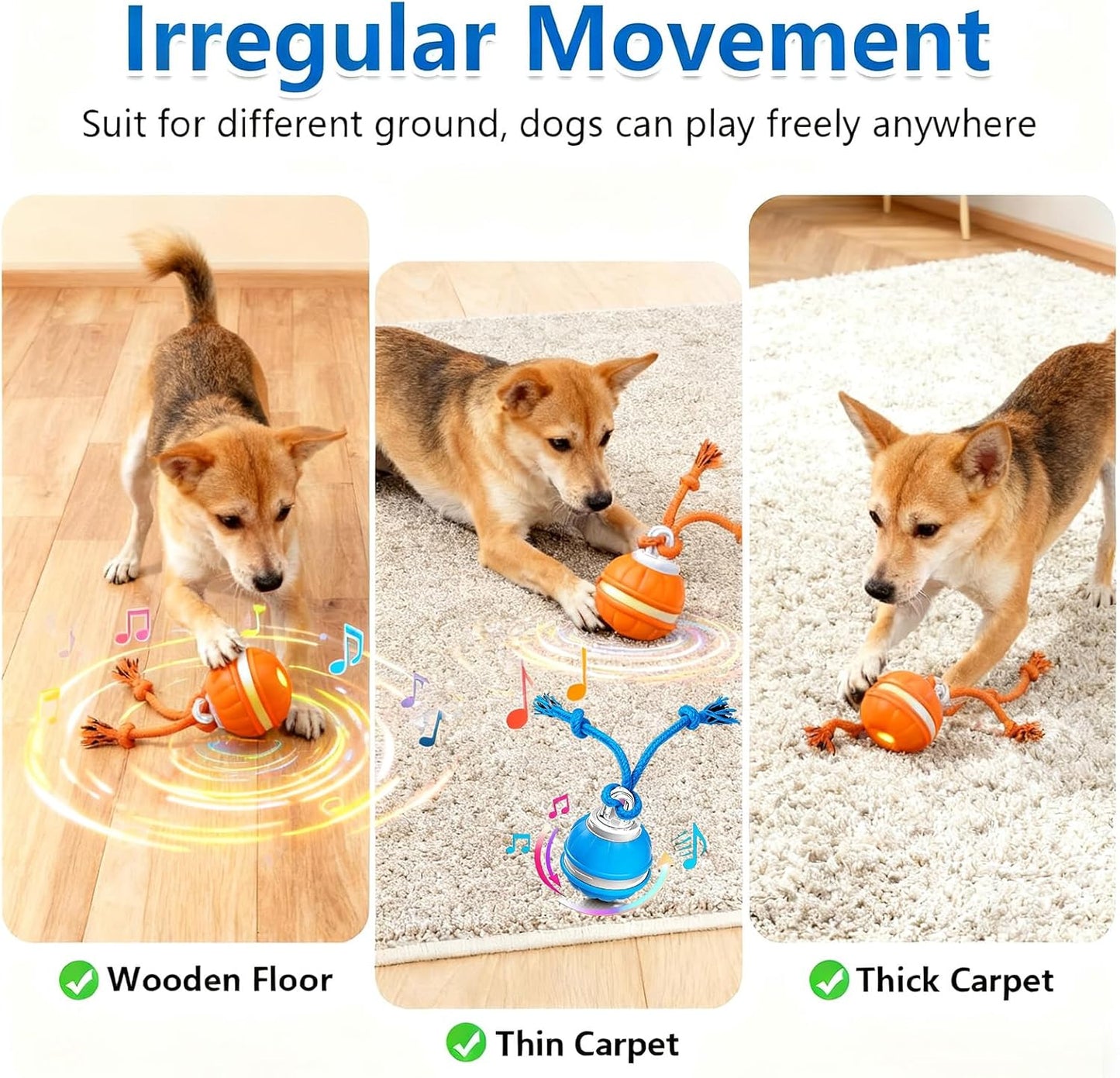Interactive Dog Toys,Puppy Toys,Interactive Dog Toys for Small Dogs,Peppy Pet Ball for Dogs,Automatic Rolling Birdsong Squeaky Touch-Activated Moving Tiny Fetch Dog Toy to Keep them Busy(Orange)