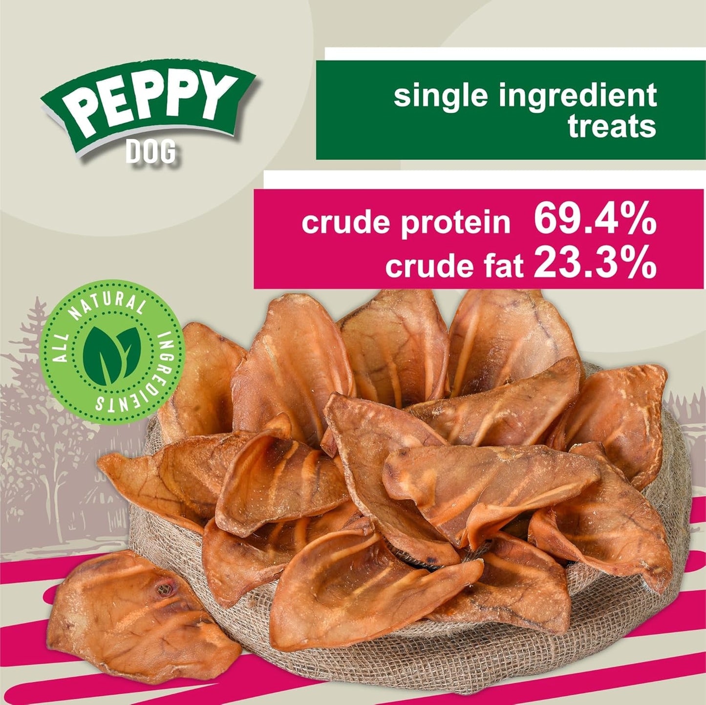 Natural Dog Treats – 15 Count (1.4 lb) | Single Ingredient | Rawhide Alternative | Healthy Chews for All Breed