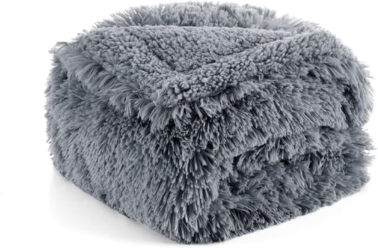Bedsure Waterproof Dog Blankets for Small Dogs - Cat Blanket for Couch Protector Washable Long Faux Fur, Calming Soft Reversible Throw Furniture Protection for Puppy Pet, 25"x35", Grey