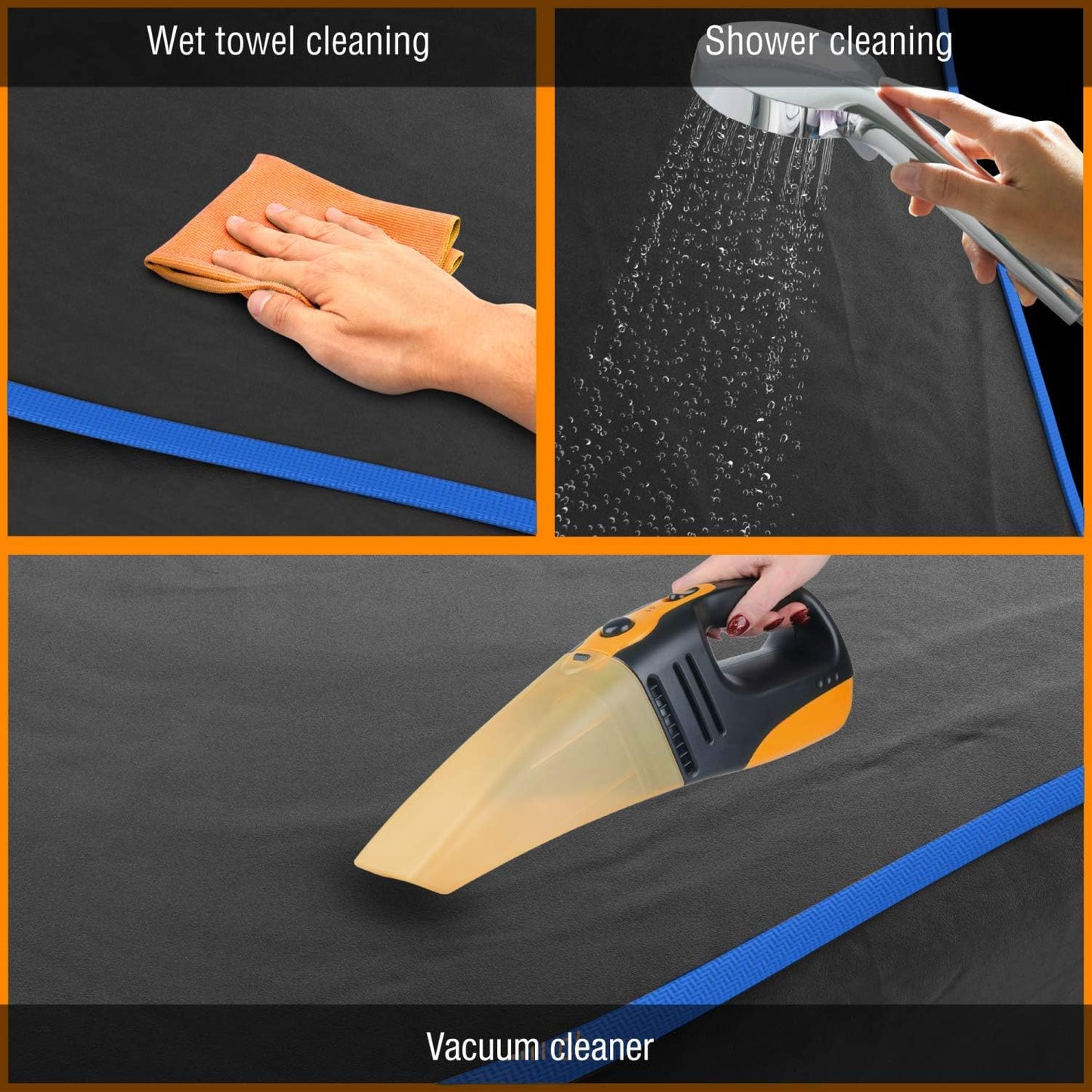 Active Pets Dog Car Seat Cover Car Seat Protector- for Back Seat of SUVs, Trucks, Cars - Waterproof & Convertible Hammock for Car Backseat - Dog Travel Accessories - Blue