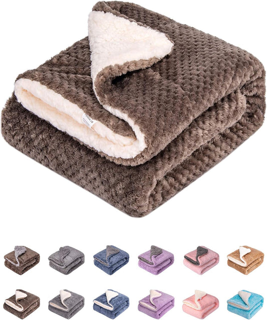 DW-Eagle Grey Plush Fleece Receiving Blanket for Dog, Cat, Couch, Travel & Outdoor, Camping (24" x 32")