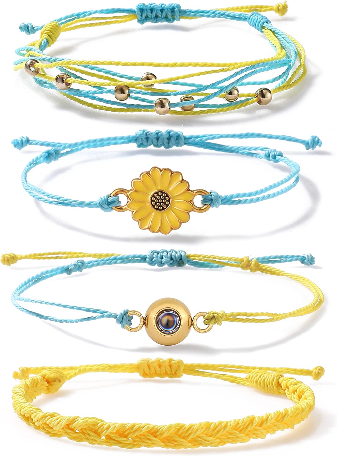 EMIRISTIC Custom Photo Bracelet - Personalized Picture Natural Stone Cuban Chain Bracelet - Any Special Day Gifts