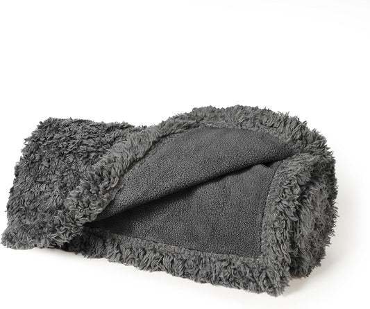 Kritter Planet Waterproof Blanket for Dogs, Pee Proof Sherpa Fleece Reversible Cover for Couch or Bed, Liquid Proof Furniture Protector for Small Medium Size Animals