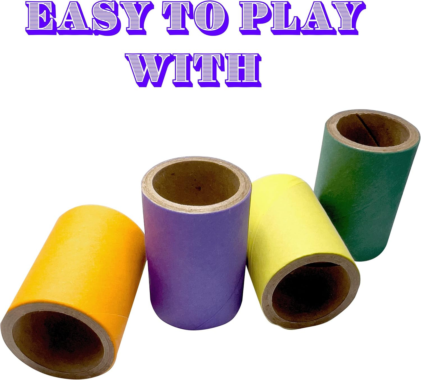 by M&M 8009 PK10 1.5 Inch Mini Tube Donuts - Lightweight Colorful Chewable Compressed Cardboard Foot Toy, Easy Shredding, Great for Small to Medium Size Pet Birds