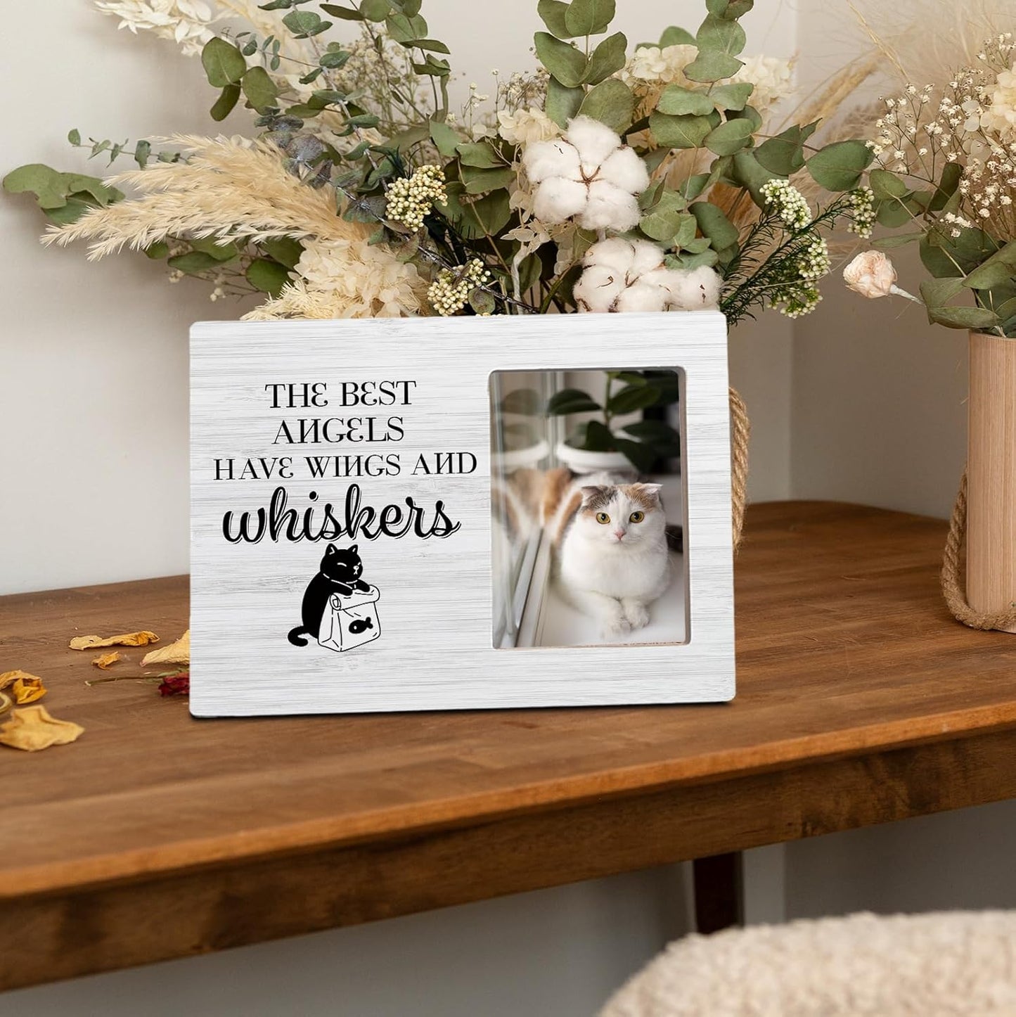 HIWX Cat Memorial Picture Frame, Cat Frames For Pictures Memorial, Cat Pet Remembrance Gifts Picture Photo Frames, Cat Memorial Gifts, Pet Cat Picture Photo Frame 4x6