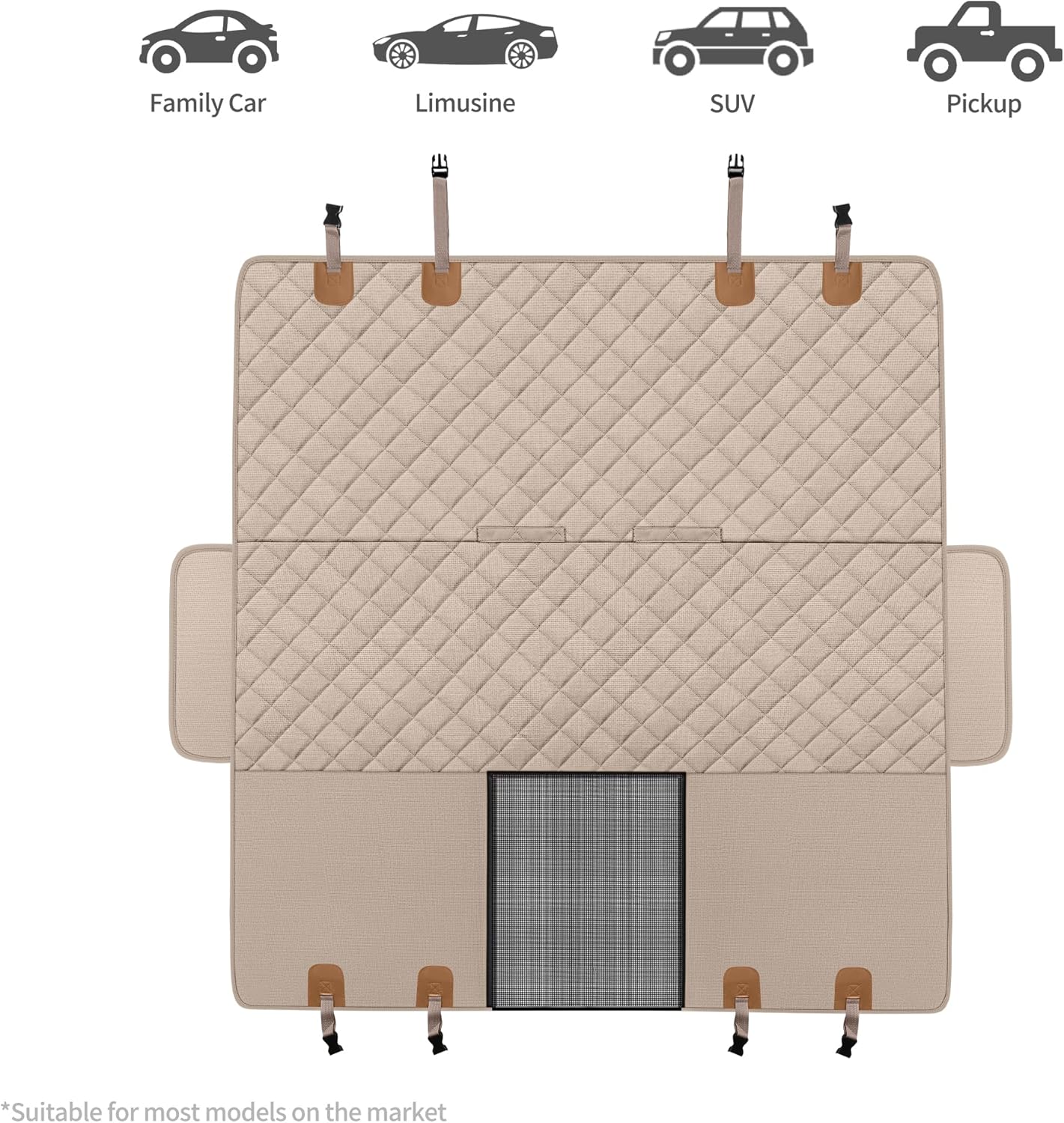 GXT Dog Back Seat Cover Protector for Cars SUV and Trucks with Mesh Window, Scratchproof Nonslip and Waterproof Material