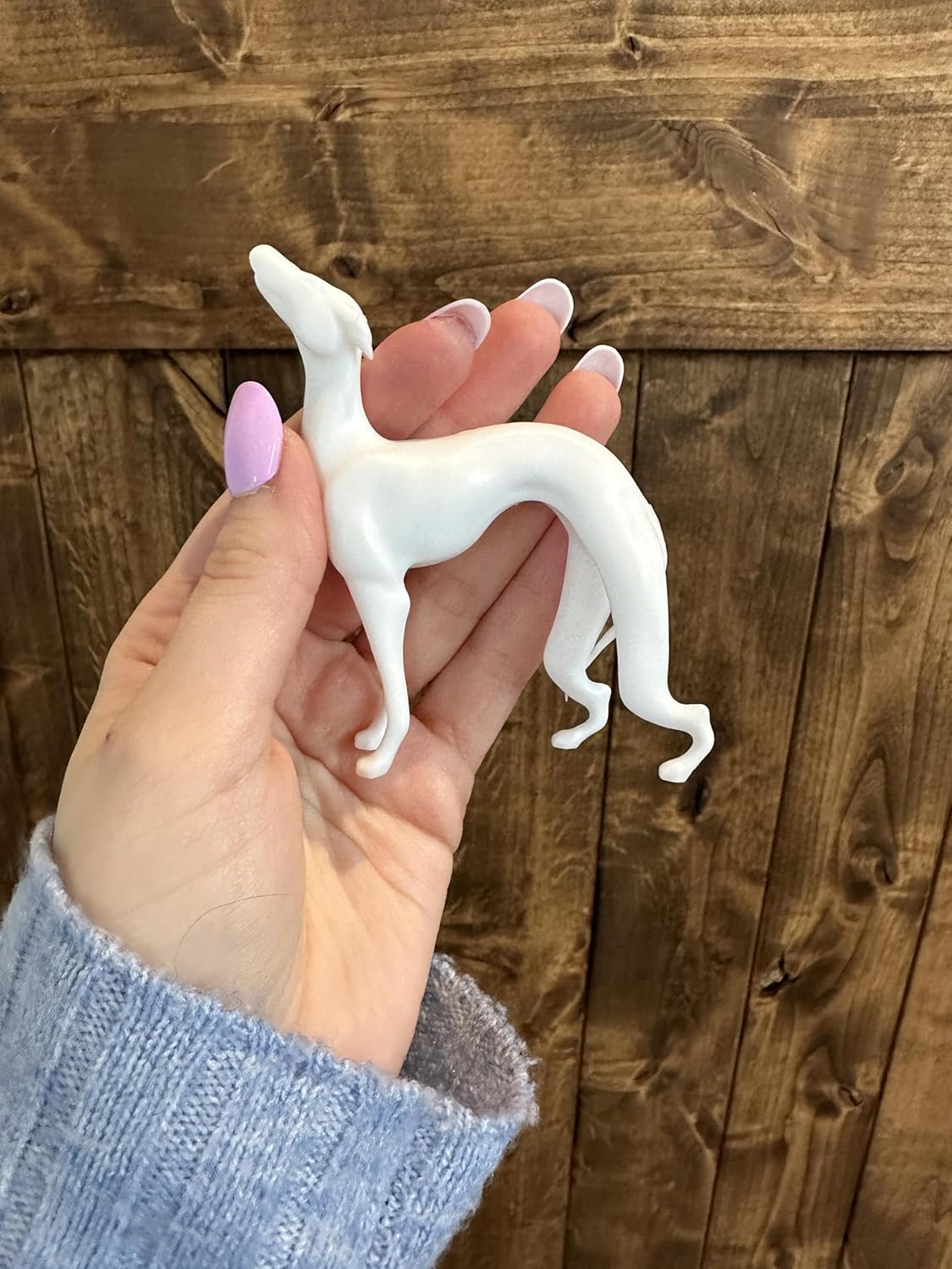 White Greyhound Miniature/Pat the Dog Figurine/Friends Merch Replica Gift/Pop Culture Desk Decor/Gift