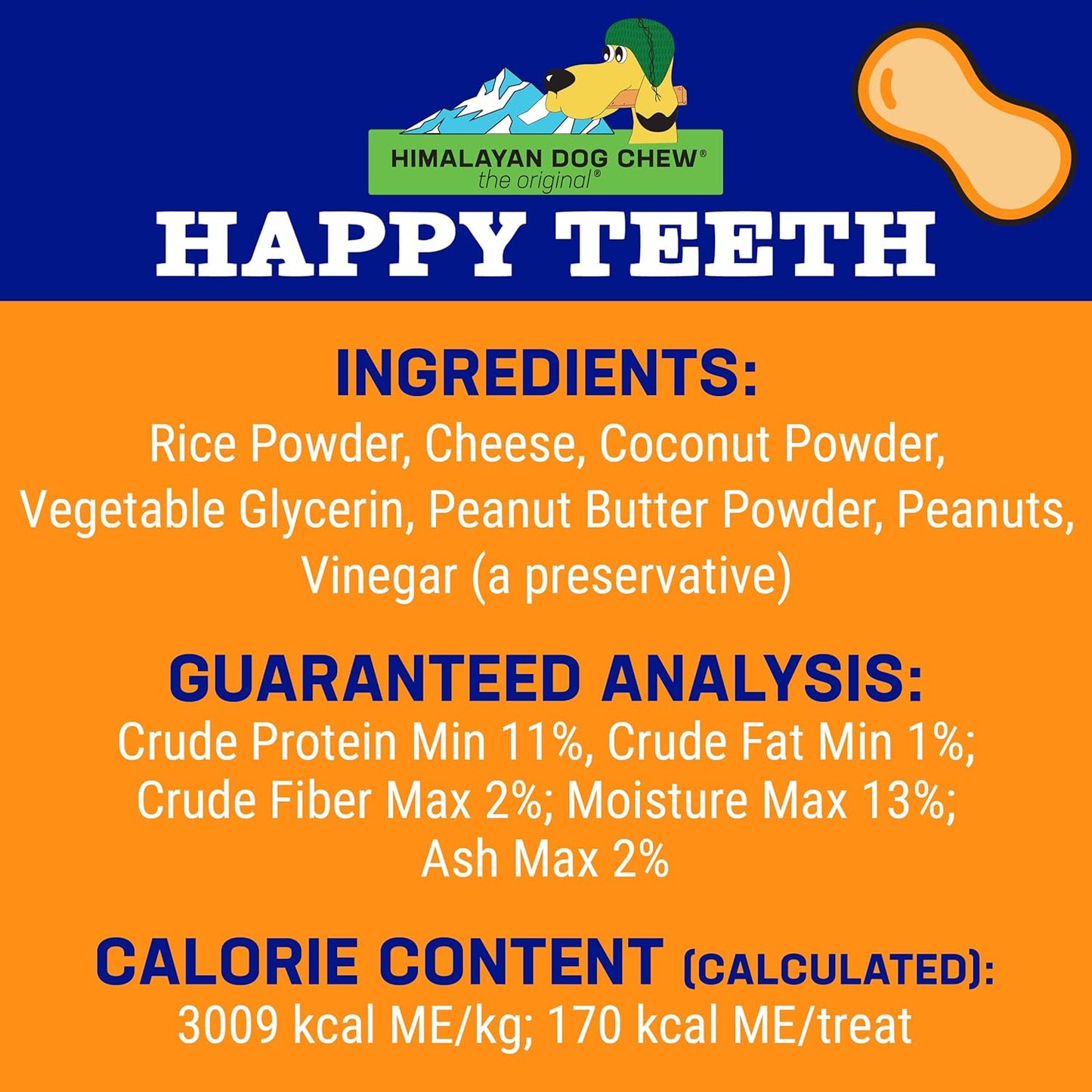 Himalayan Dog Chew Happy Teeth Yak Cheese, Soft Dog Chews, 100% Natural Soft Density Dental Treats, Gluten Free, Safe Treats for Oral Health, Lactose & Grain Free, Protein Rich, (Flavor) 2 Count