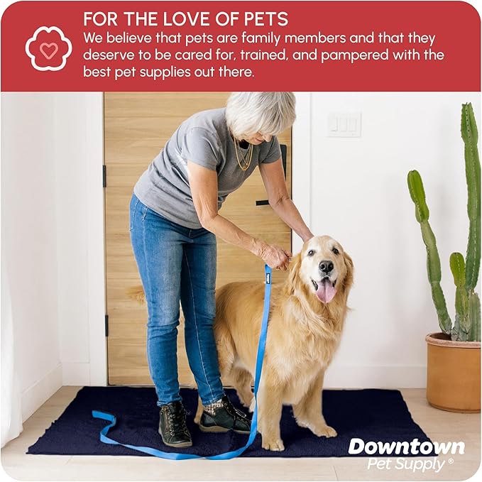 My Doggy Place Microfiber Dog Mat for Muddy Paws, 60" x 36" Navy Blue - Non-Slip, Absorbent and Quick-Drying Dog Paw Cleaning Mat, Washer and Dryer Safe - X-Large/Runner