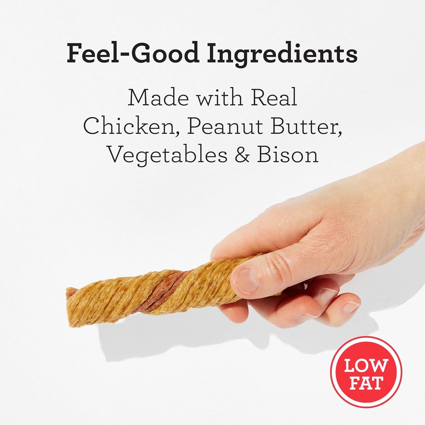 Dreambone Puffy Rolls Chews for Dogs, 8 Count, Treat Your Dog to Easy-to-Digest Rawhide-Free Chews Made with Real Peanut Butter and Bison