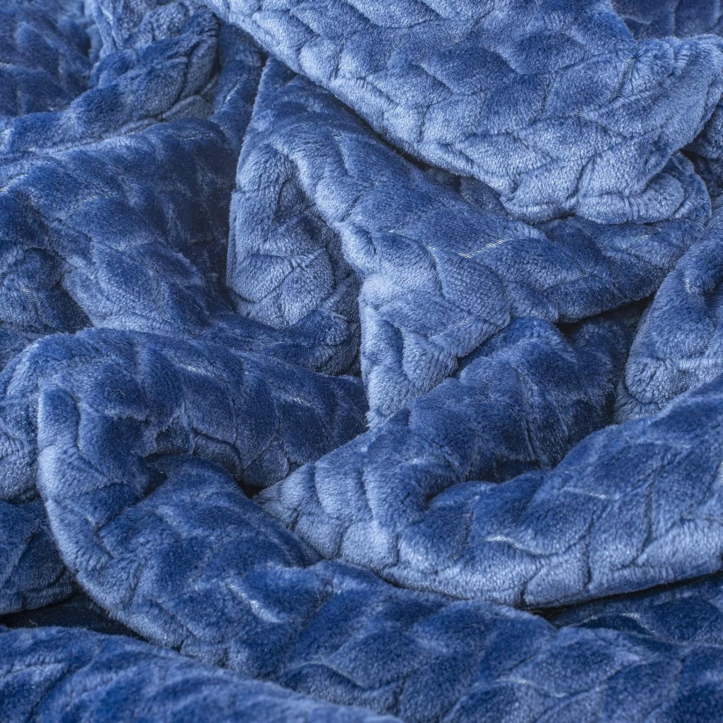 Fuzzy Blanket or Fluffy Blanket for Baby Girl or boy, Soft Warm Cozy Coral Fleece Toddler, Infant or Newborn Receiving Blanket for Crib, Stroller, Travel, Outdoor, Decorative (40" x 48", MD-Dark Blue)