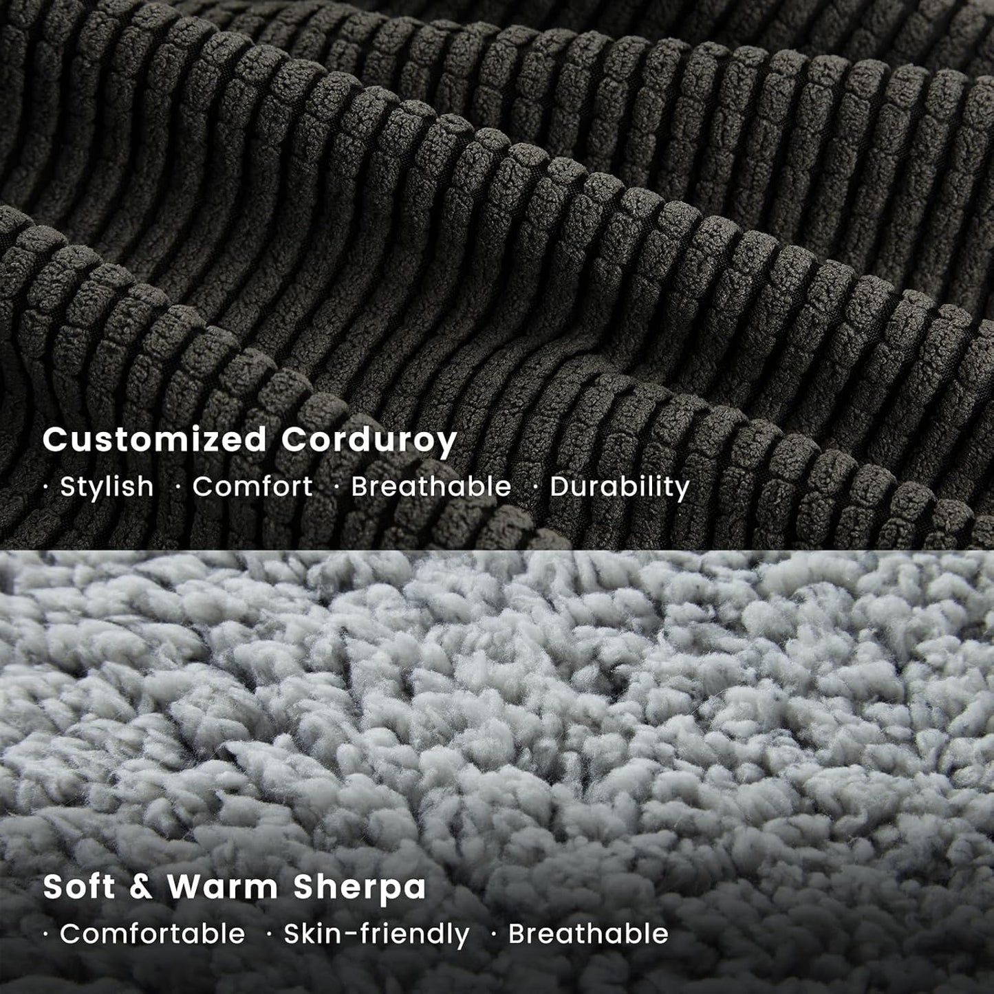 Miguel Washable Dog Bed with Removable Cushion for Medium Small Dogs, Easy to Wash Pet Sofa Bed with Side, Rectangle Bolster Cat Bed Calming Cuddle Puppy Bed with Anti-Slip Bottom, Gray 30 Inch