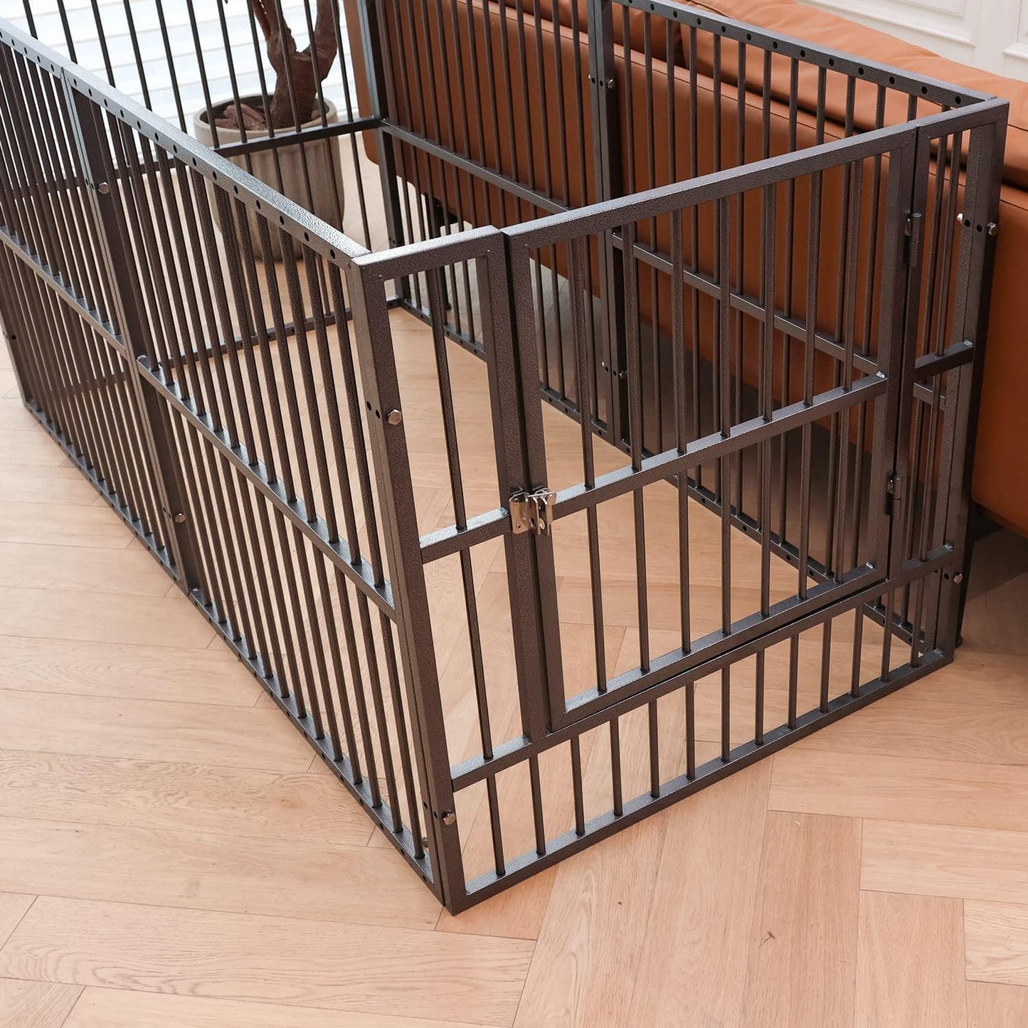 Dog Playpen - 32" Height Dog Pen, Heavy Duty Puppy Pen with Door, Safe & Sturdy, Easy Assemble for Indoor/Outdoor Pet Playpen