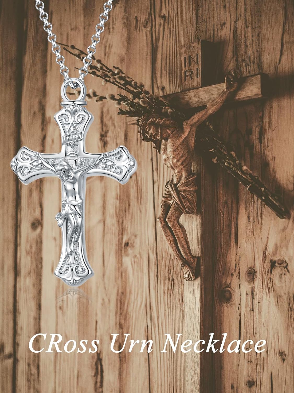 Cross Urn Necklace for Ashes 925 Sterling Silver Cremation Jewelry with Funnel Filler Kit Ashes Necklace for Human Women Girl Pets