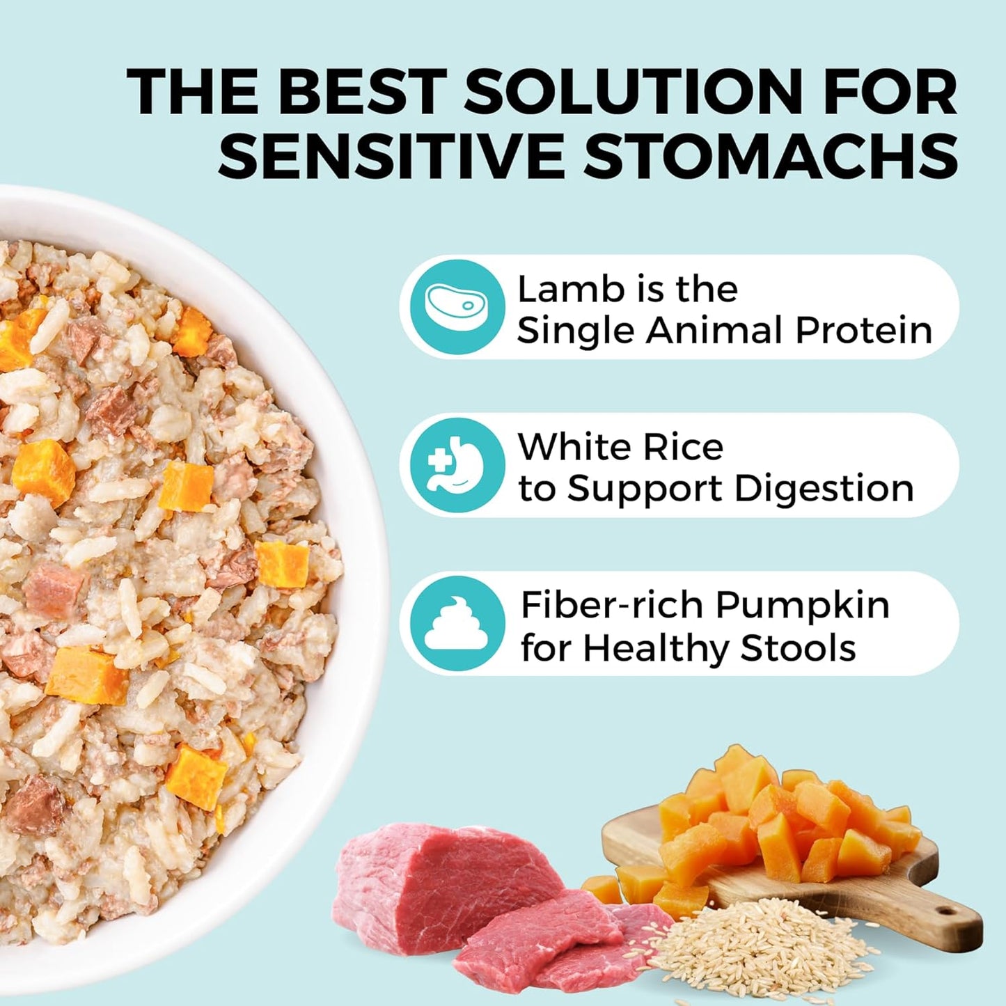 KOHA Pet Limited Ingredient Bland Diet for Dogs, Lamb and White Rice Recipe Sensitive Stomach Wet Dog Food, Gentle Formula Easy to Digest Bland Diet Dog Food, Pack of 6