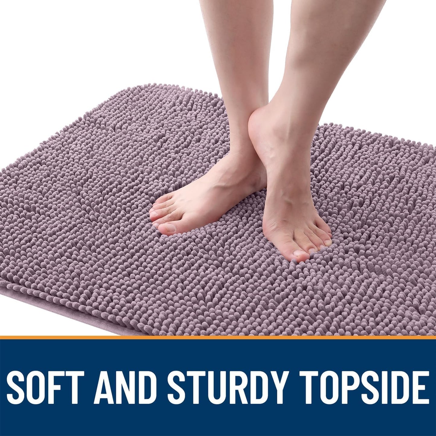 OLANLY Dog Door Mat for Muddy Paws 47x17, Absorbs Moisture and Dirt, Absorbent Non-Slip Washable Doormat, Quick Dry Chenille Mud Mat for Dogs, Entry Indoor Entryway Carpet for Inside Floor, Deep Plum