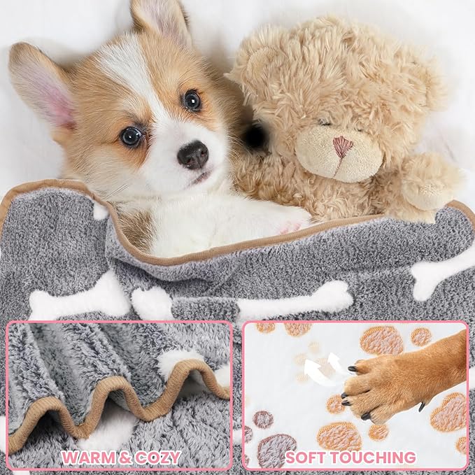 6 Pcs Dog Blanket Super Soft Pet Puppy Blankets Calming Blanket for Small, Medium Dogs Warm Sleep Mat Flannel Blanket for Dogs Puppy Cat (24"×16")