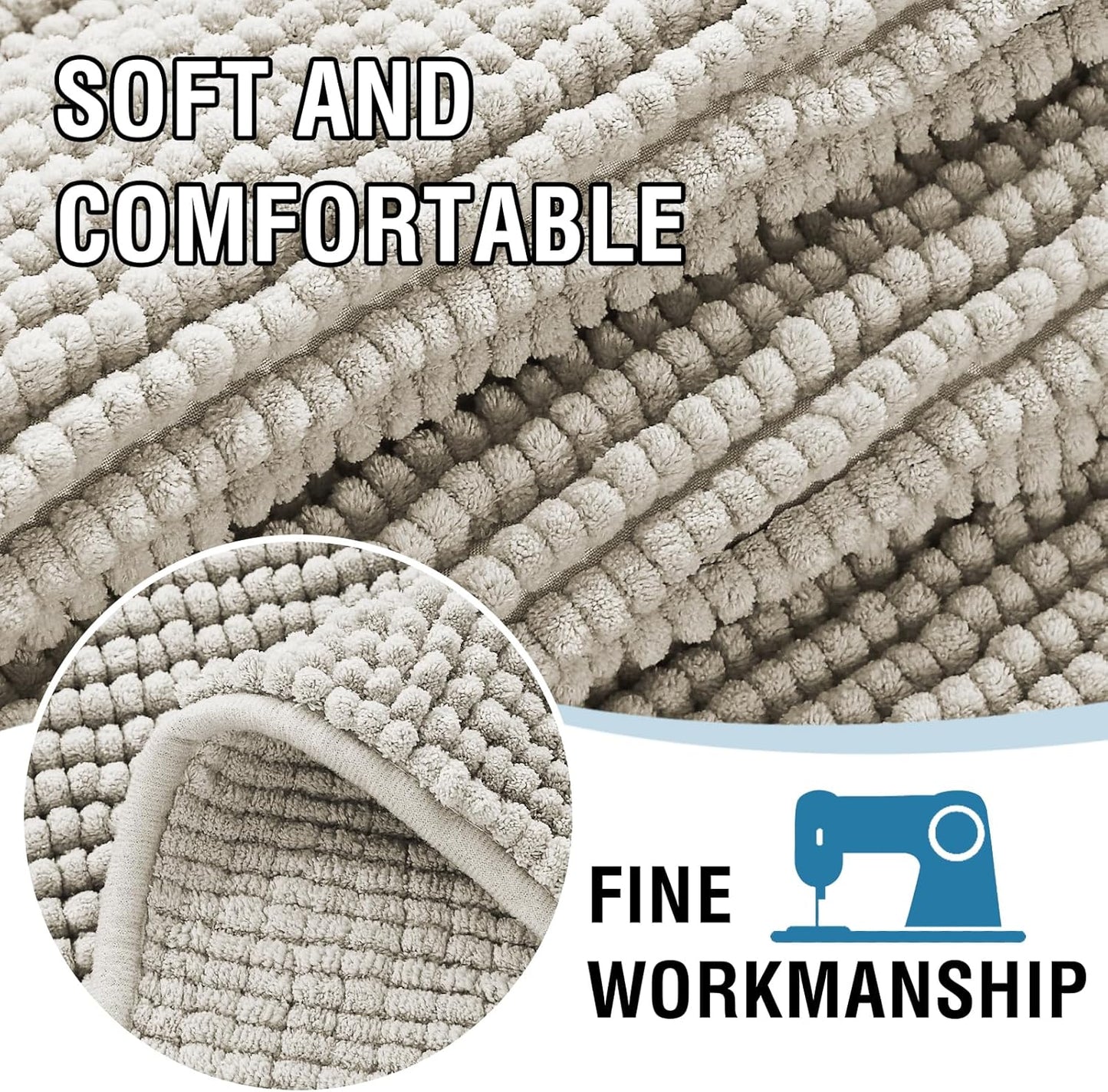 H.VERSAILTEX Plush Chenille Couch Armrest Cover 2 Packs Thick and Soft Sofa Covers Furniture Protector Cover for Pets (27.5" x 27.5", Oatmeal)