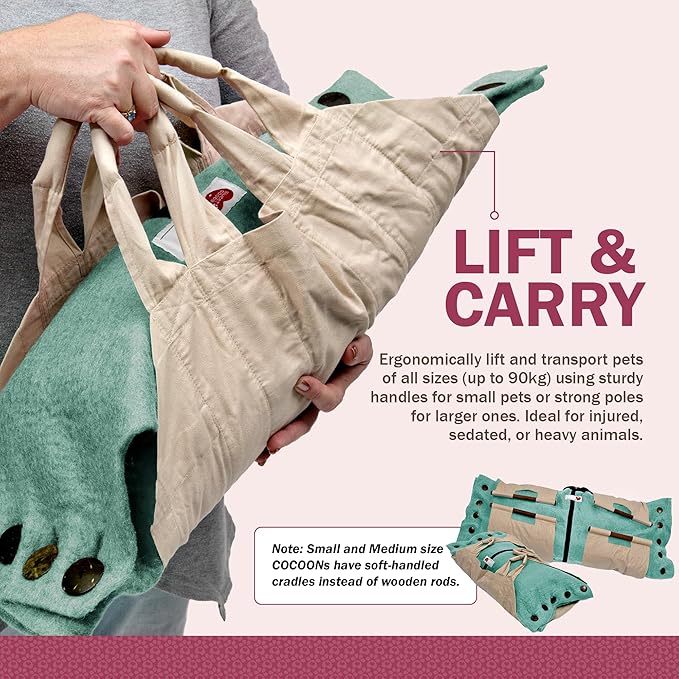 Cocoon® - Eco-Friendly Pet Burial & Cremation Ceremony Kit (Premium Wool) - Casket for Dogs and Cats (Choose Size & Color) (Medium, Aqua)