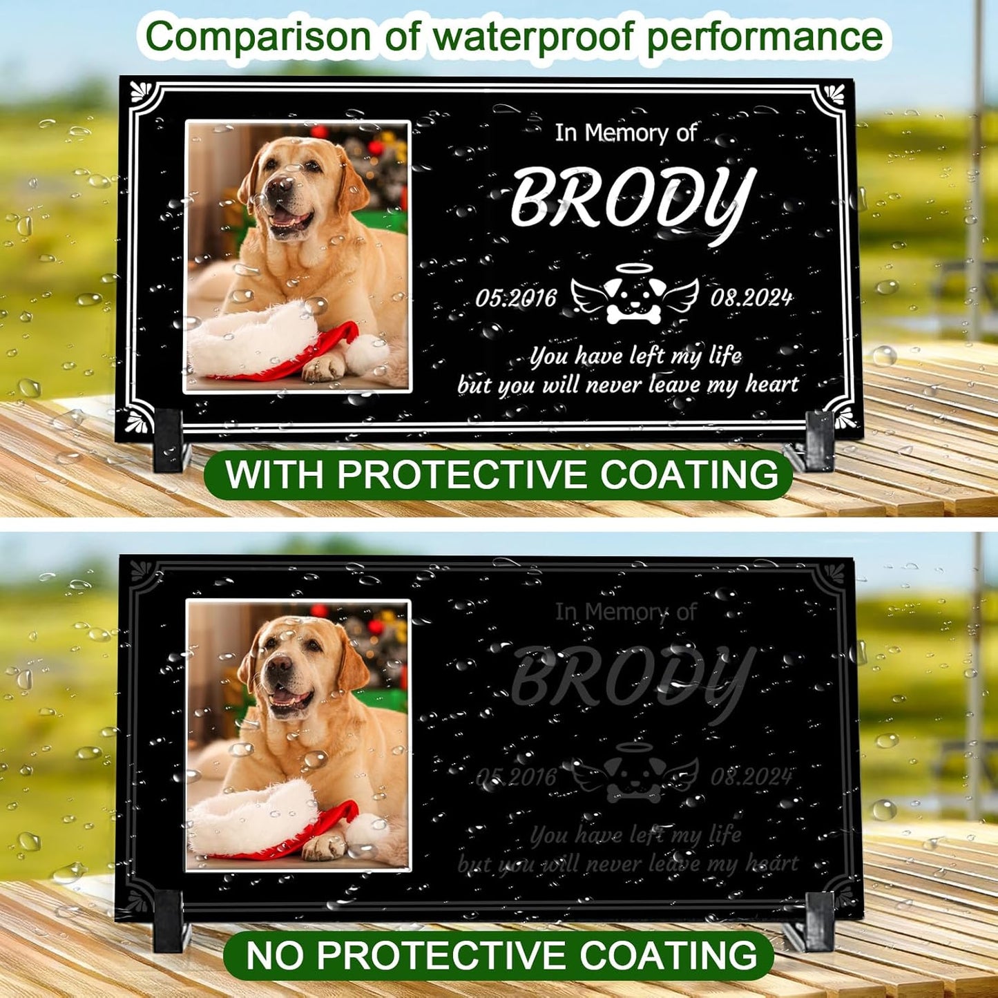 Pet Headstones for Dogs Personalized,Dogs Headstones, Cat Tombstone Outdoor,Black Granite Memorial Garden Stone Customized Gravestone Markers, Dog Gravestone Markers Gifts (pet 3)