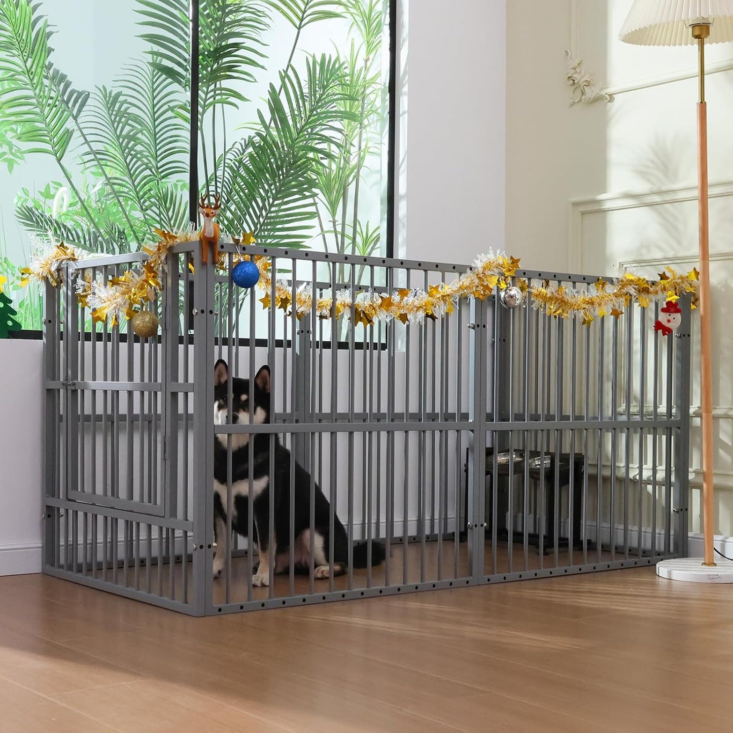 Dog Playpen - 32" Height Dog Pen, Heavy Duty Puppy Pen with Door, Safe & Sturdy, Easy Assemble for Indoor/Outdoor Pet Playpen