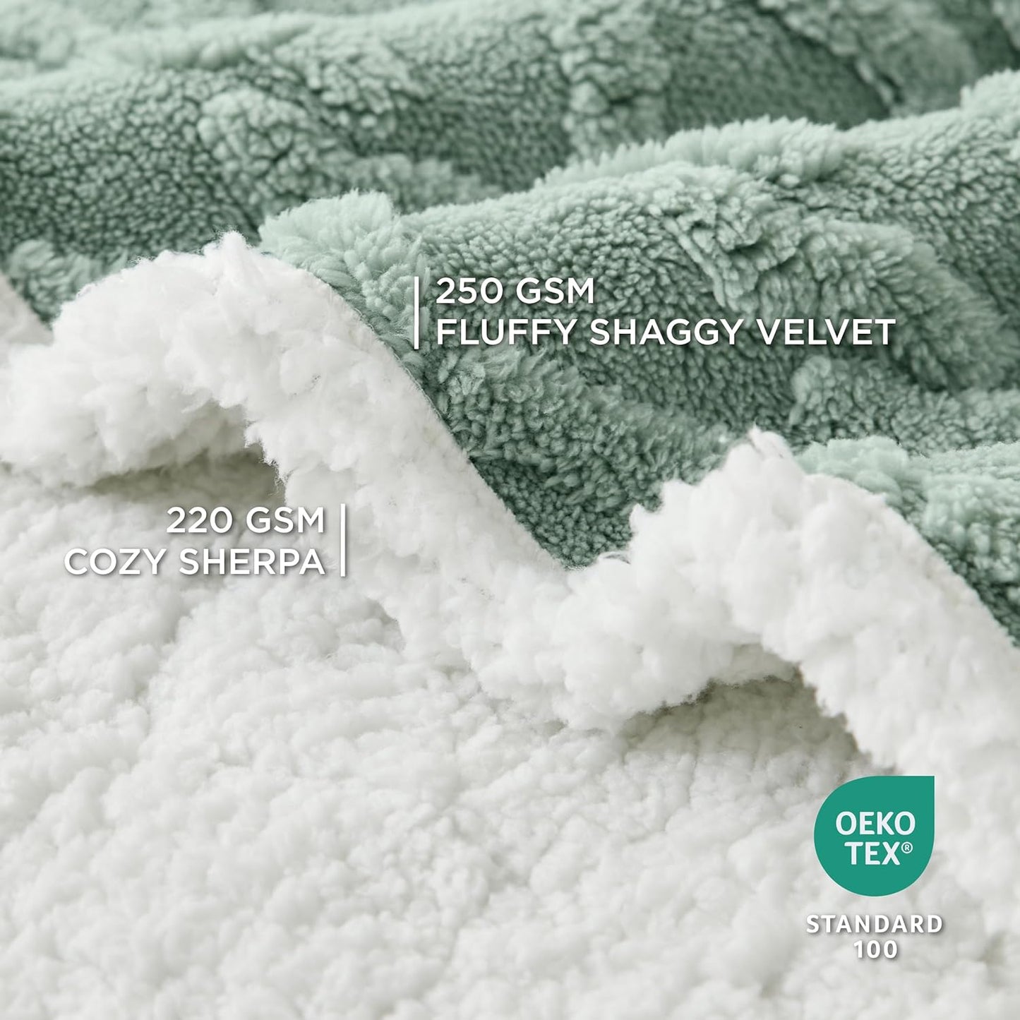 Bedsure Waterproof Dog Blankets for Large Dogs - Pet Blanket for Couch Protector Washable, Premium Jacquard Coral Fleece Cat Throw Blanket, Soft Plush Reversible Furniture Protection, 50"x60", Green