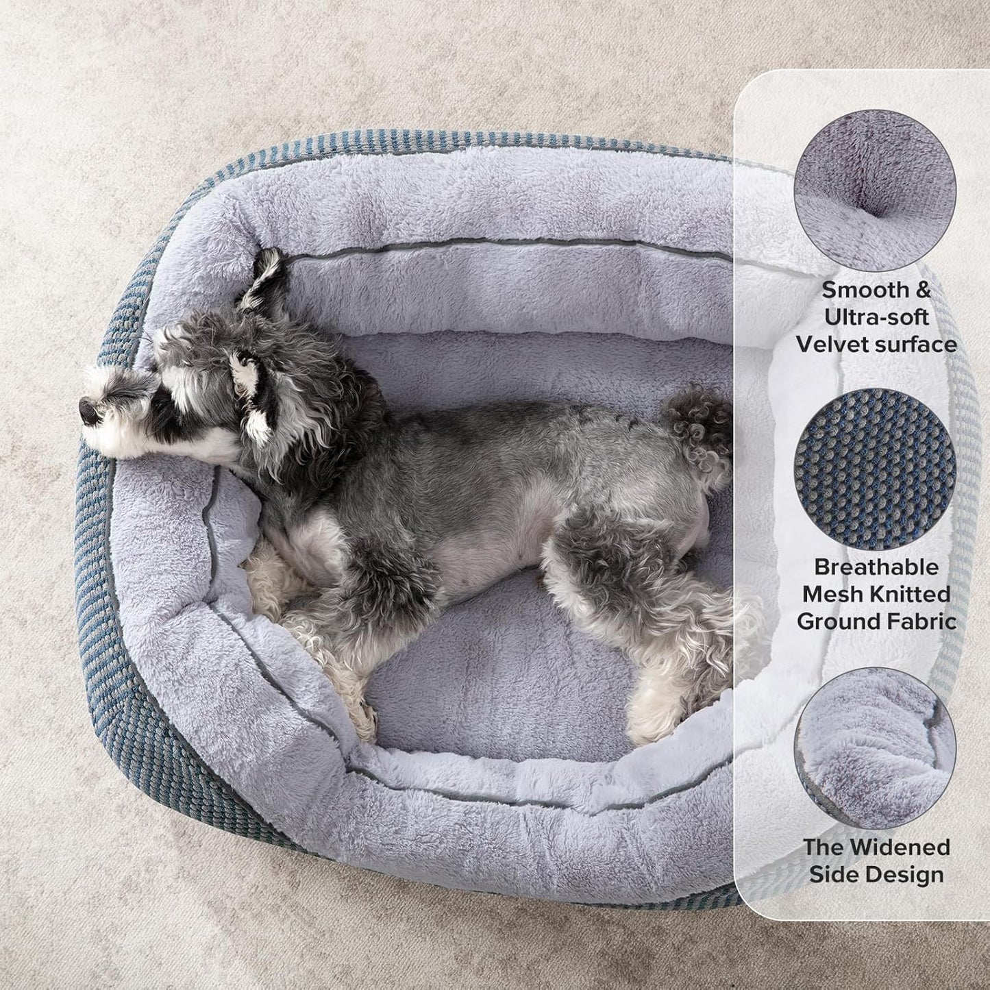 INVENHO Small Dog Bed Washable Orthopedic Calming Warming Durable Pet Bed with Anti-Slip Bottom