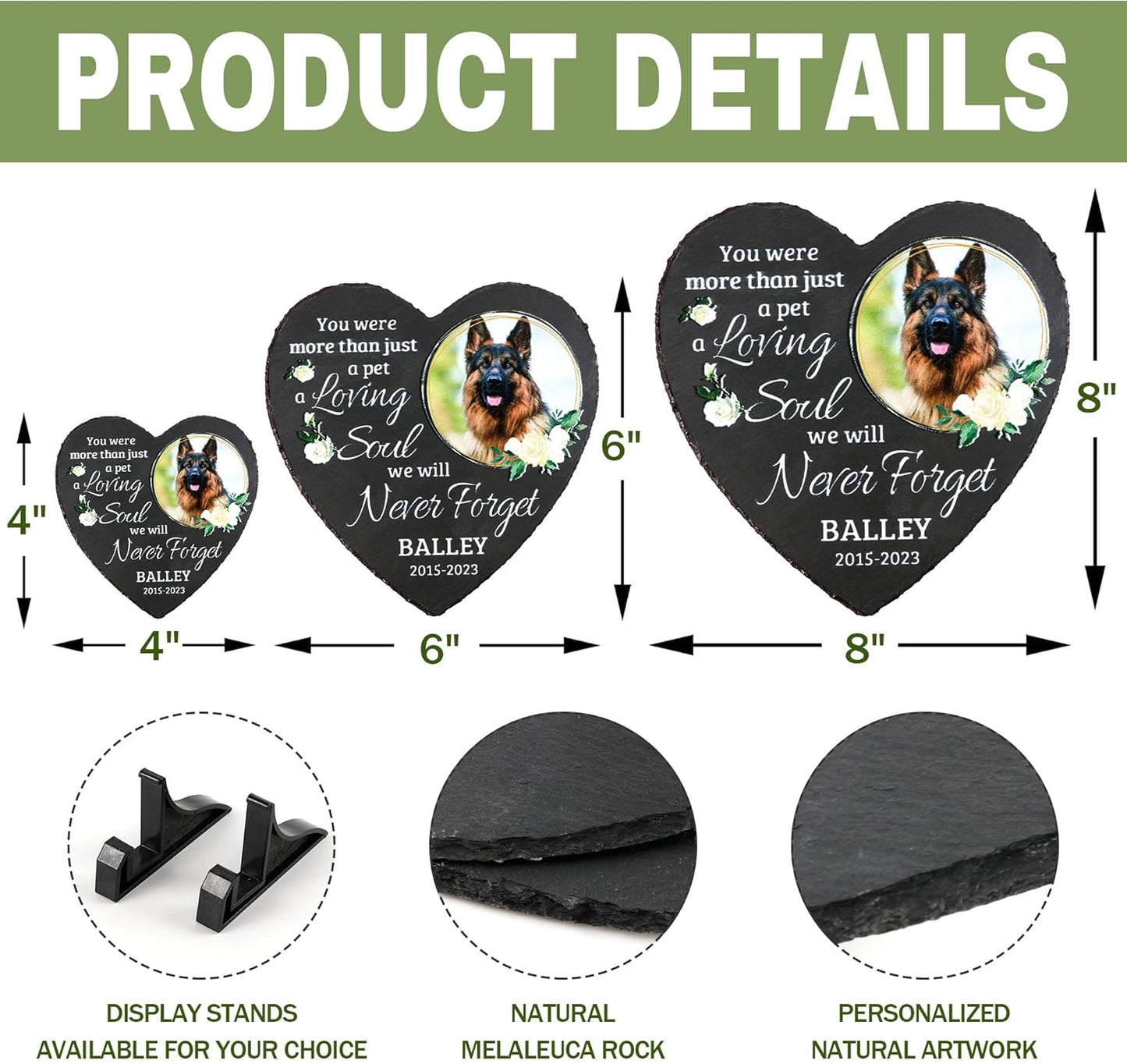 ODB Dog Memorial Gifts for Loss of Dog, Dog Memorial Stone, Pet Memorial Gifts, Pet Loss Gifts, Pet Memorial Stones, Cemetery Decorations for Grave, Cat Memorial Gifts, Gifts for Cat Lovers (Style 2)