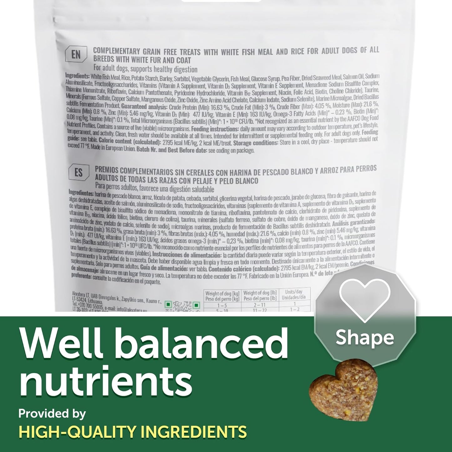 Nature's Protection Low Calorie Dog Treats for Training - Perfect for Small, Medium & Large Breed Dogs with Light Fur (Superior Care - White Fish & Rice, 5.29 oz)