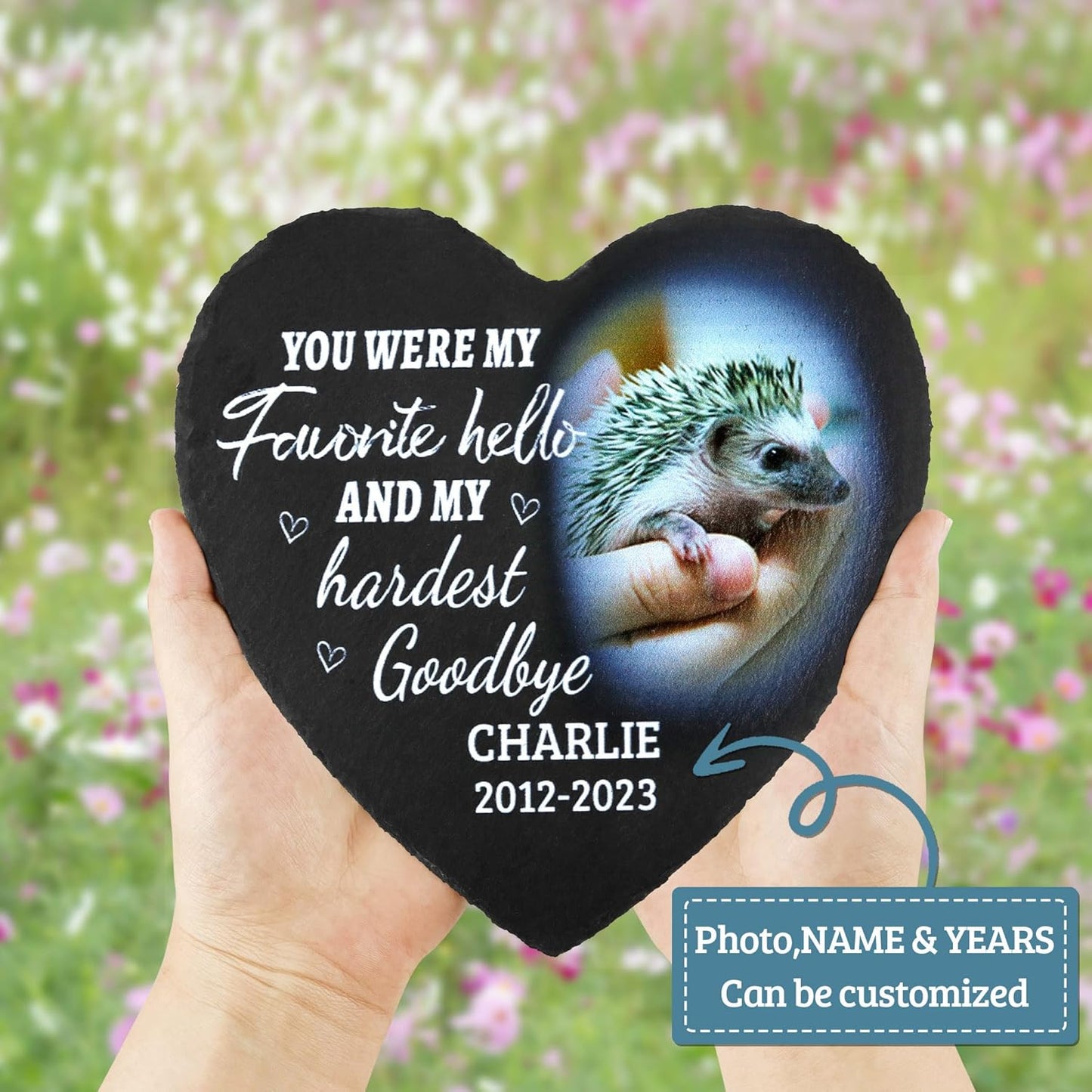 ODB Gifts for Loss of Hedgehog, Hedgehog Memorial Stone, Hedgehog Memorial Gifts, Hedgehog Loss Gifts, Hedgehog Head Stones, Hedgehog Grave Marker, Gifts for Hedgehog Lovers (Hedgehog)