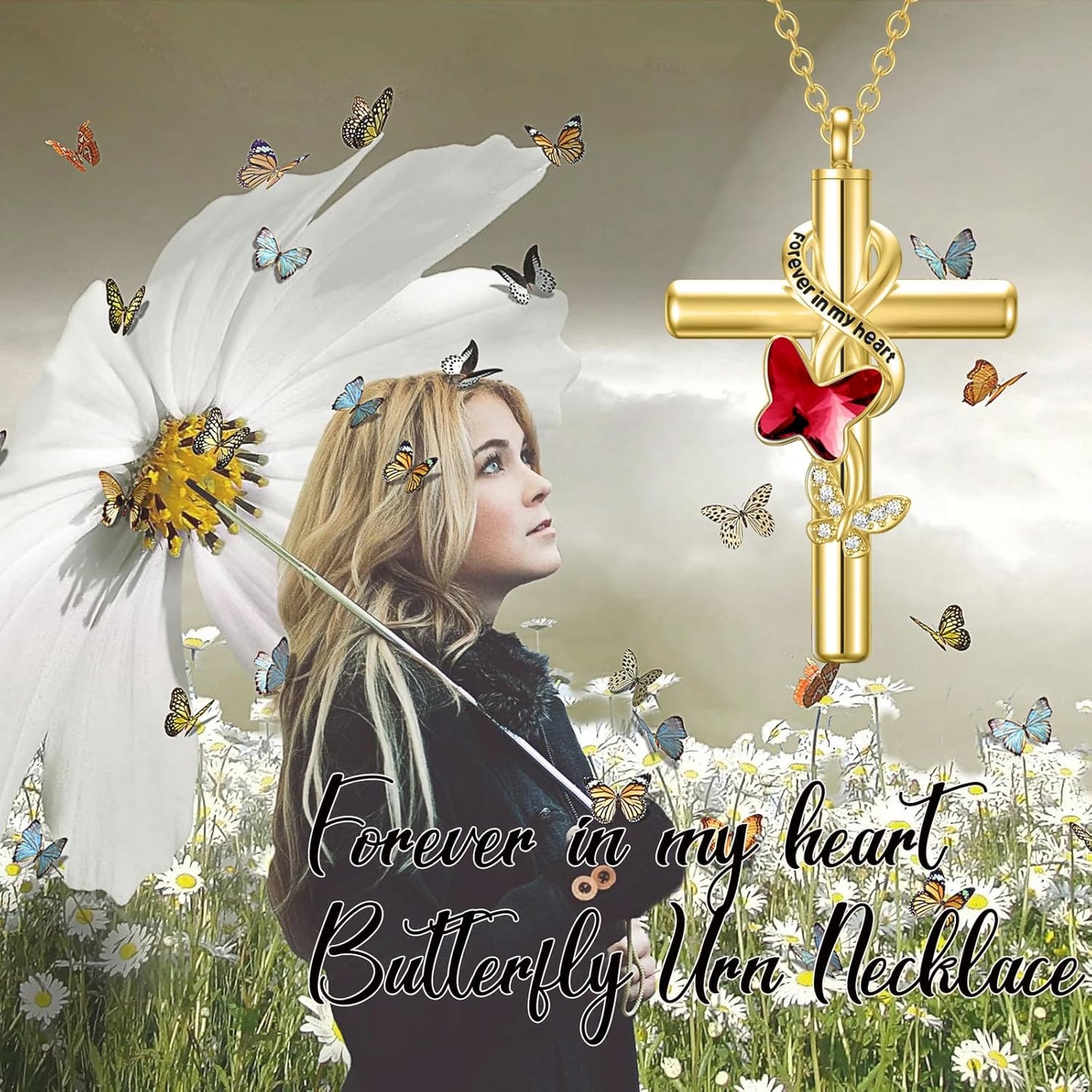 Cross Urn Necklace for Ashes 925 Sterling Silver Cremation Jewelry with Funnel Filler Kit Ashes Necklace for Human Women Girl Pets