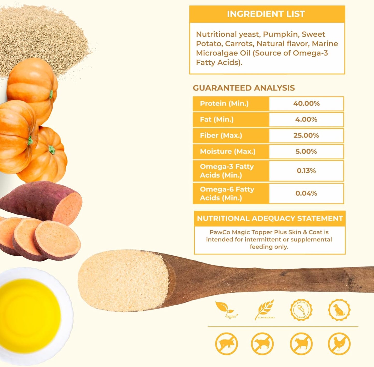 PawCo Magic Topper Skin & Coat - Dog Food Topper for Healthy Skin & Shiny Fur, Grain-Free Meal Enhancer with Omega-3 & DHA, 160g