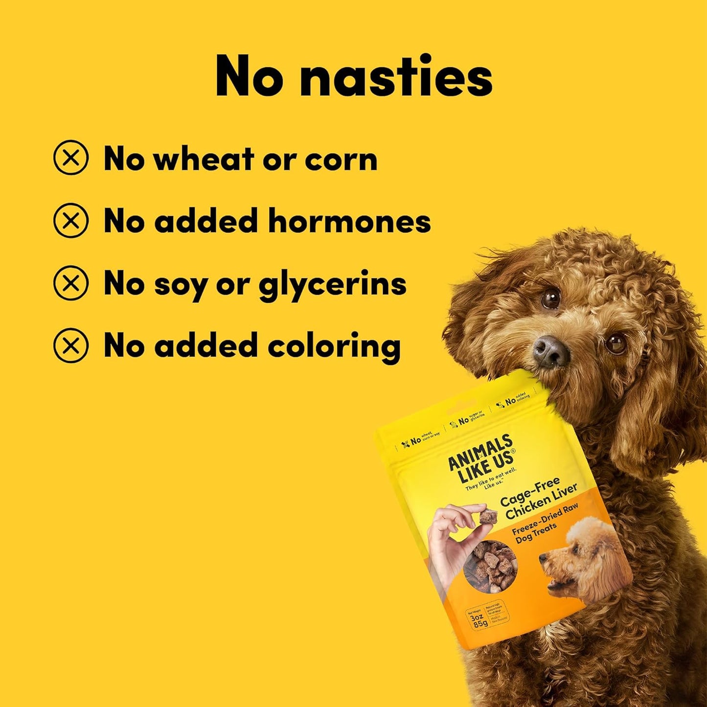 Premium Dog Treats, Freeze-Dried Raw 100% Cage-Free Chicken Liver, Single Ingredient, Protein Rich, Non-GMO, No Wheat or Corn, 3 oz