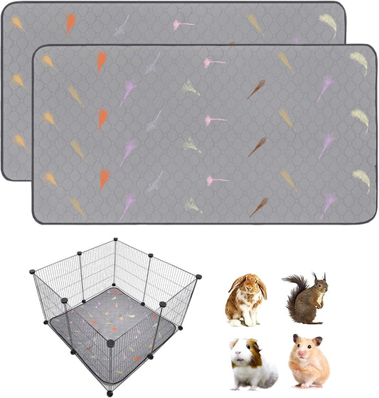 2Pcs Guinea Pig Cage Liners,Guinea Pig Fleece Cage Liners28''X28'' Super Absorbent Washable Pee Pads Reusable for Rabbit Hamster Chinchilla