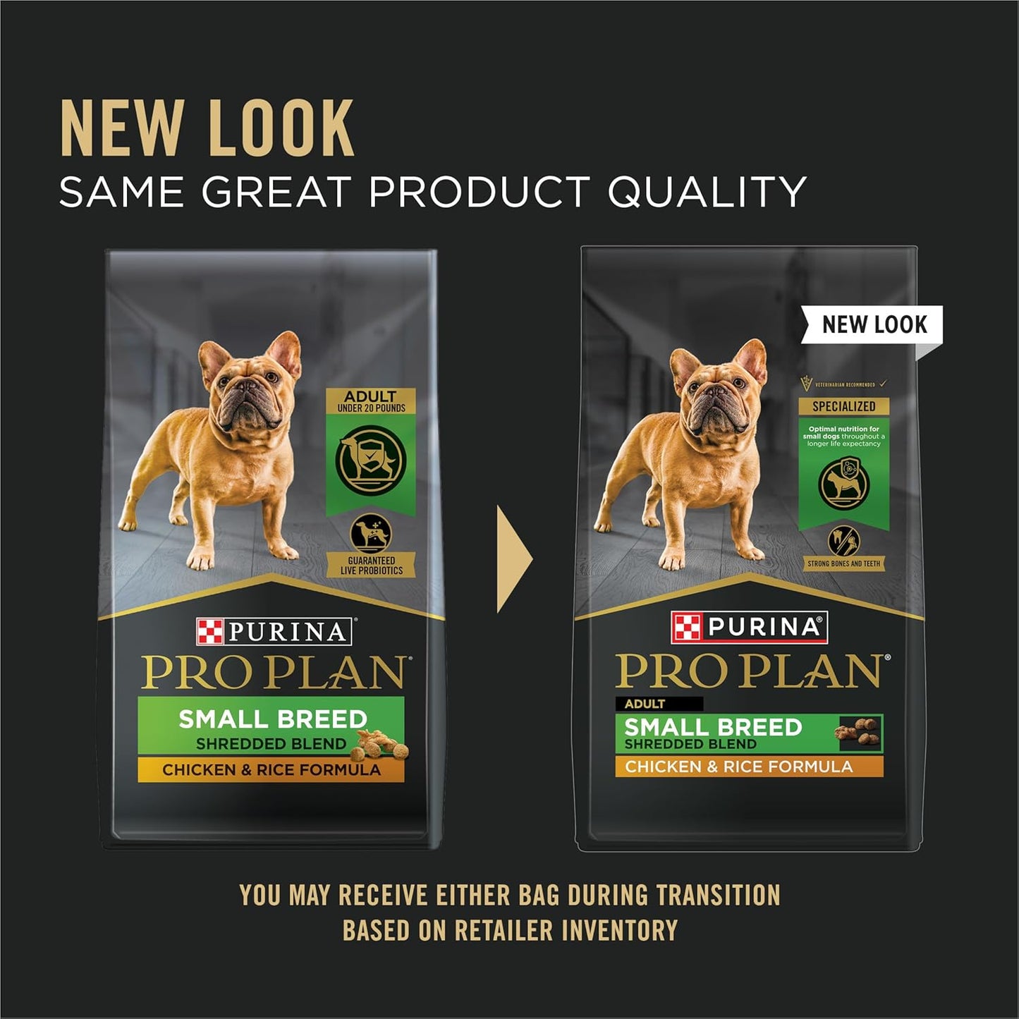 Purina Pro Plan Small Breed Dog Food Shredded Blend Chicken and Rice Formula With Guaranteed Live Probiotics - 34 lb. Bag