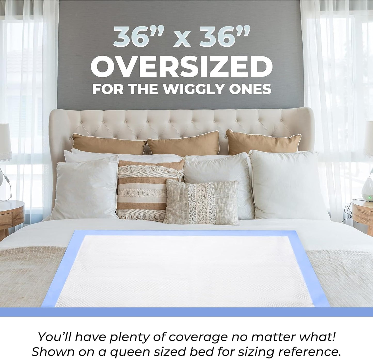 GREEN LIFESTYLE Disposable Underpads - Chucks Pads for Adults, Seniors and Children - Ideal for Incontinence Protection - Pet Disposable Pee Pads for Dogs, Cats (Pack of 50 - 36x36)